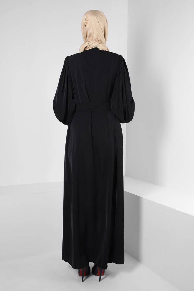 Vêtements hijab NOIR ABAYA CEINTURE 80069 - ALVİNA