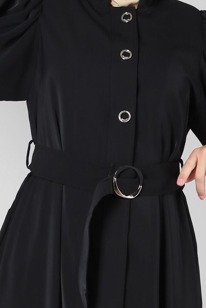 Vêtements hijab NOIR ABAYA CEINTURE 80069 - ALVİNA