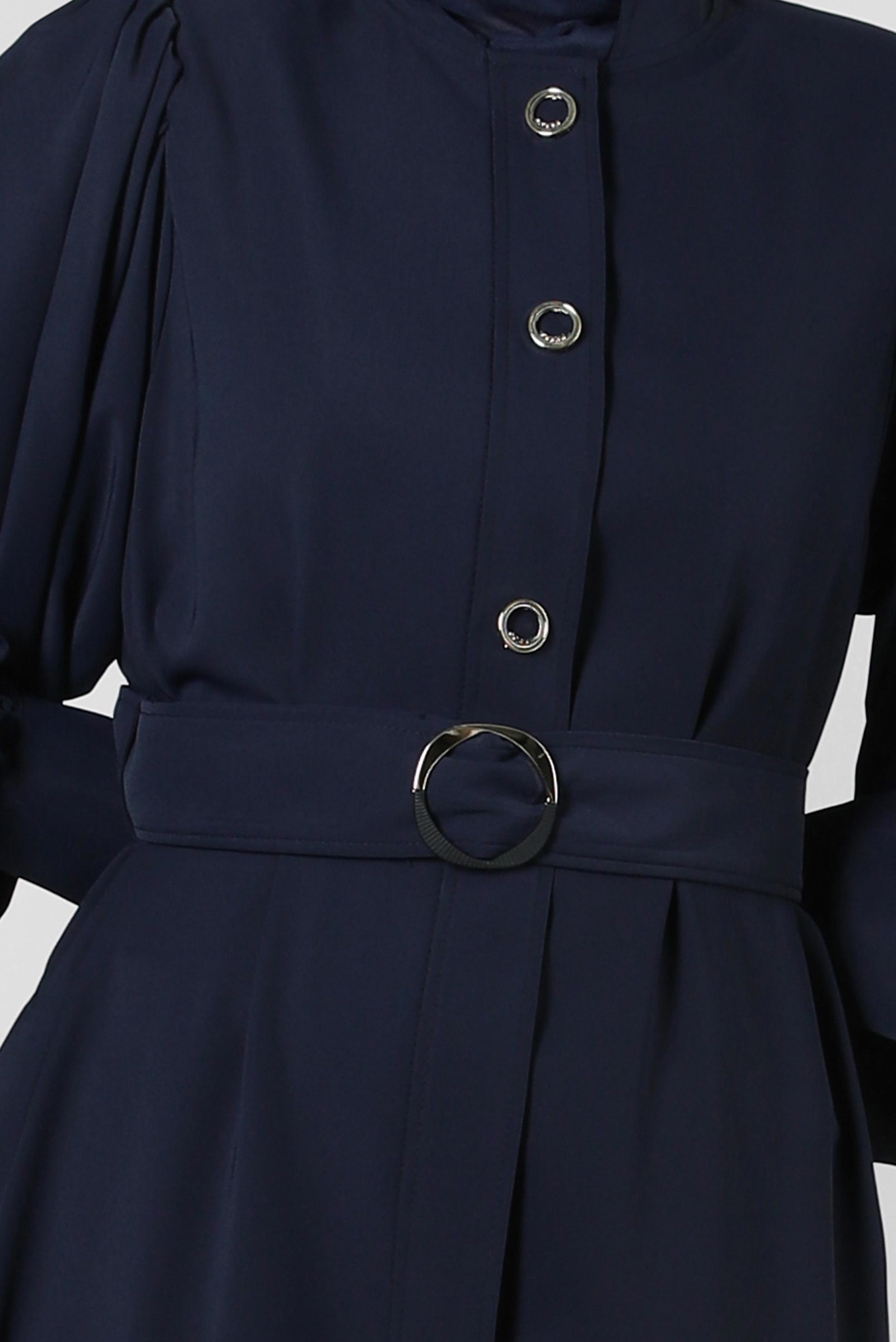 Hijab clothing NAVY BLUE BELTED ABAYA 80069