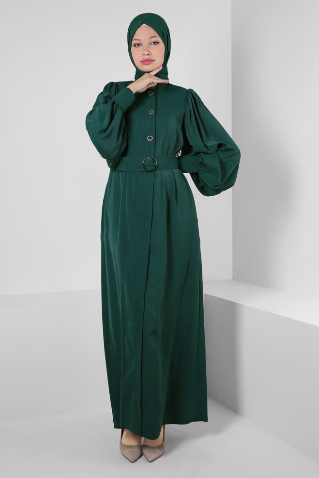Vêtements hijab VERT ABAYA CEINTURE 80069 - ALVİNA