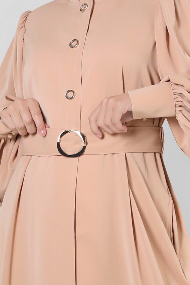 Vêtements hijab BEIGE ABAYA CEINTURE 80069 - ALVİNA