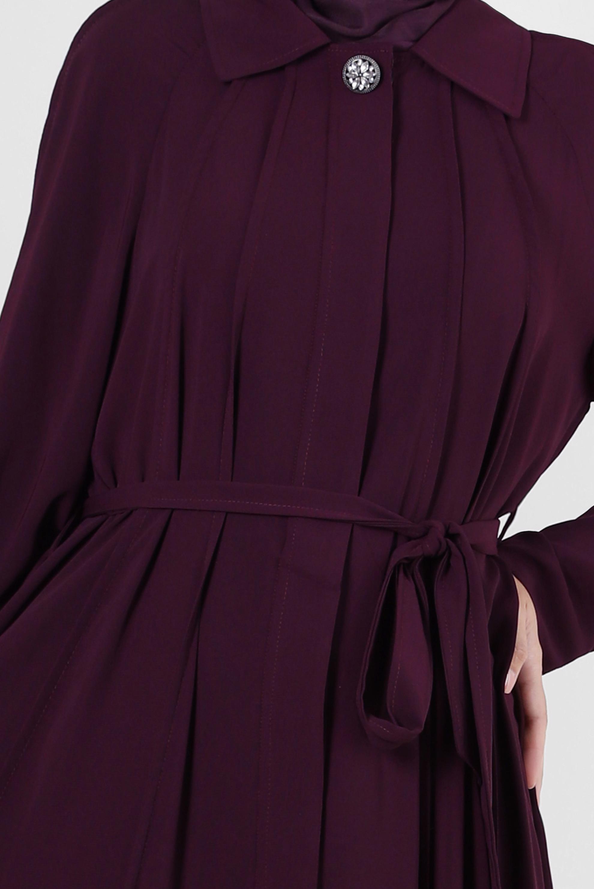 Tesettür giyim MÜRDÜM KUŞAKLI CEP DETAYLI FERACE 80070