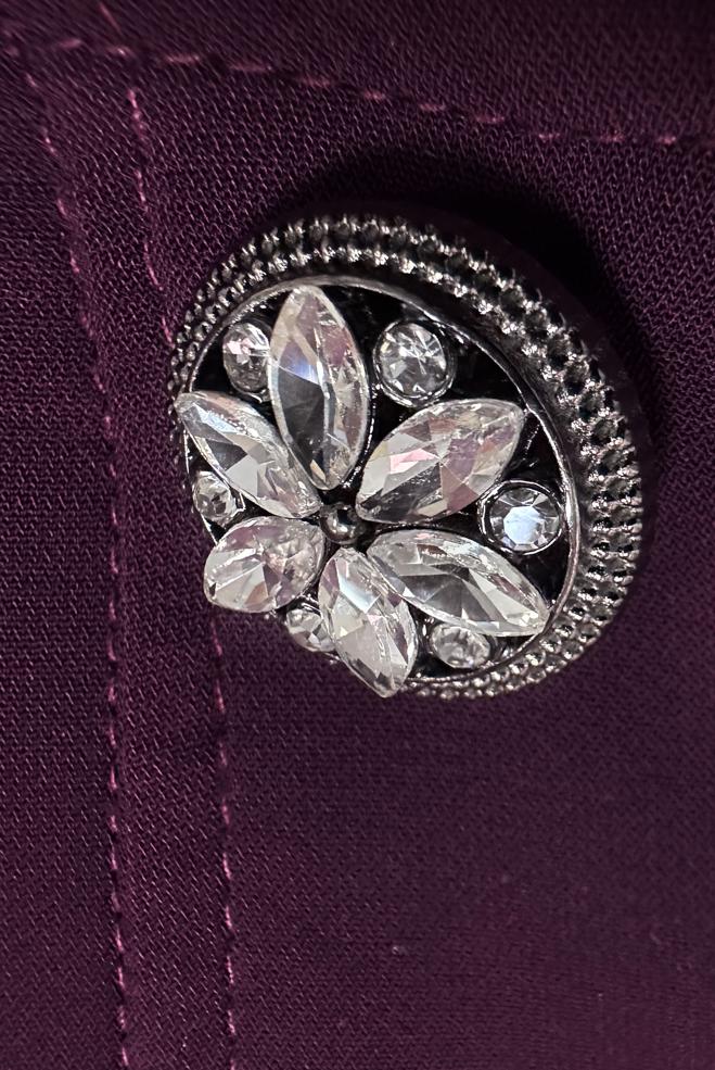 Vêtements hijab PRUNE ABAYA CEINTURE AVEC DÉTAIL DE POCHE 80070 - ALVİNA