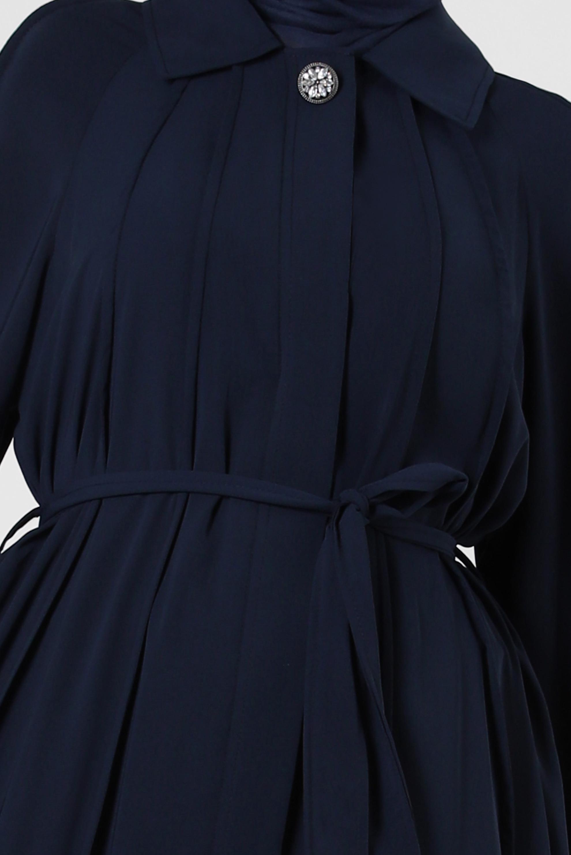 Hijab clothing NAVY BLUE BELTED ABAYA WITH POCKET DETAIL 80070