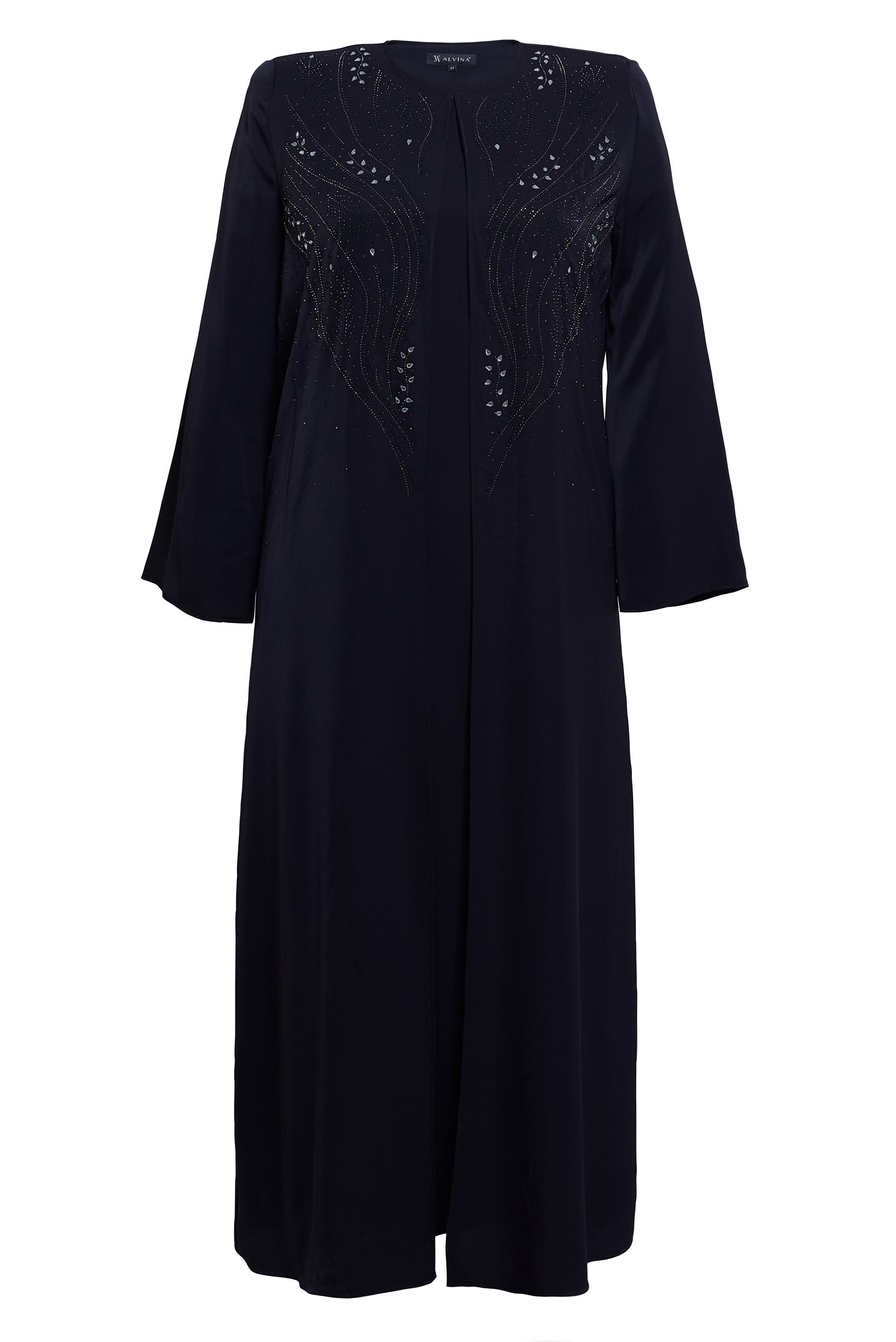 Vêtements hijab NOIR COSTUME ABAYA GRANDE TAILLE 80073