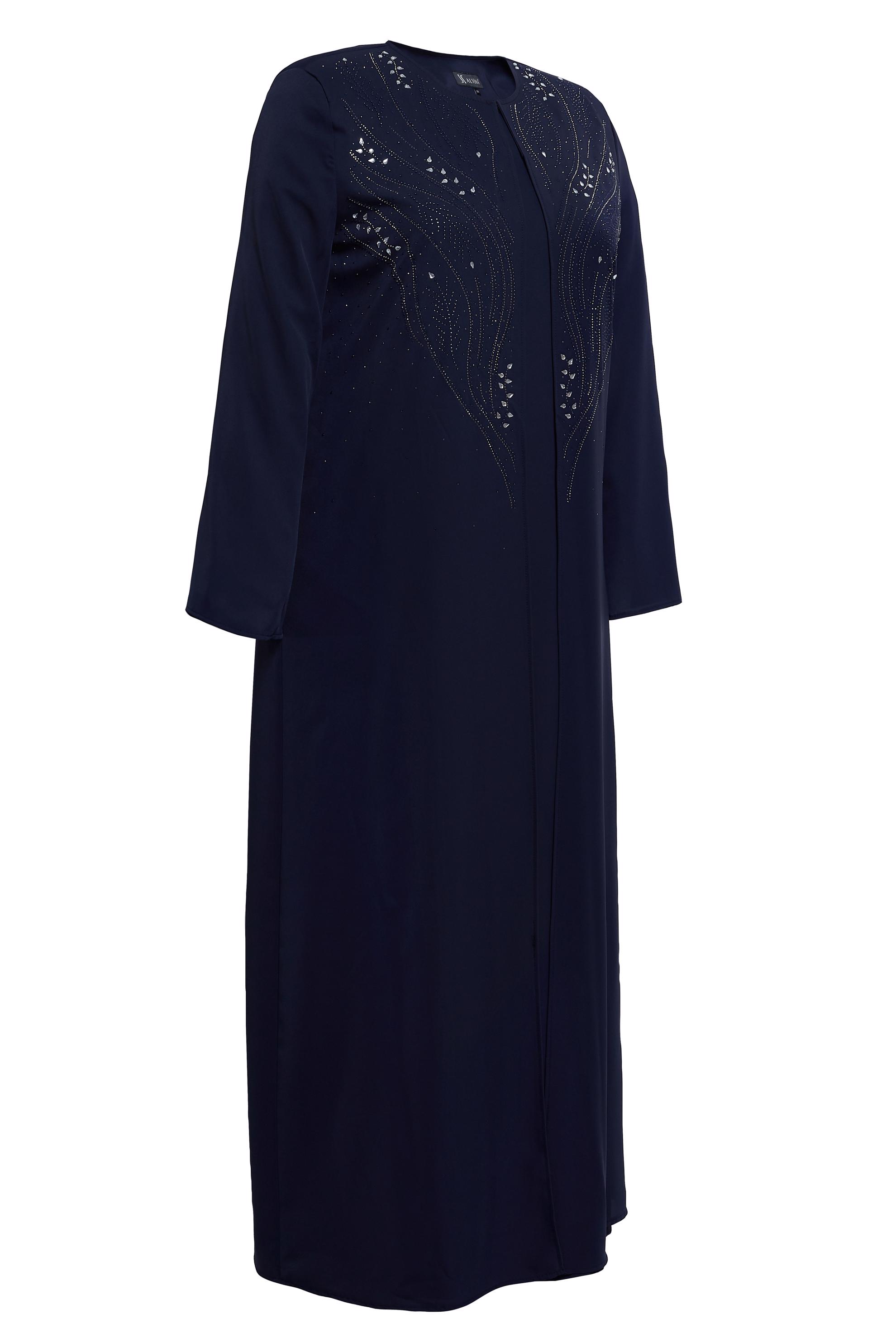 Vêtements hijab BLEU MARINE COSTUME ABAYA GRANDE TAILLE 80073
