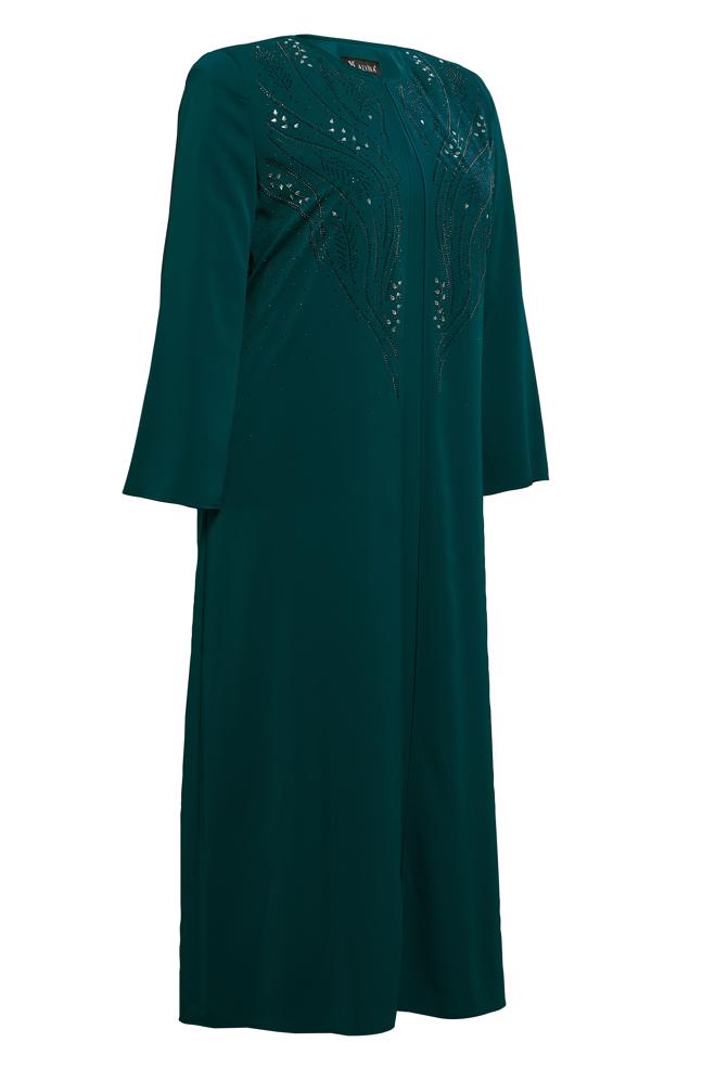 Vêtements hijab VERT COSTUME ABAYA GRANDE TAILLE 80073 - ALVİNA