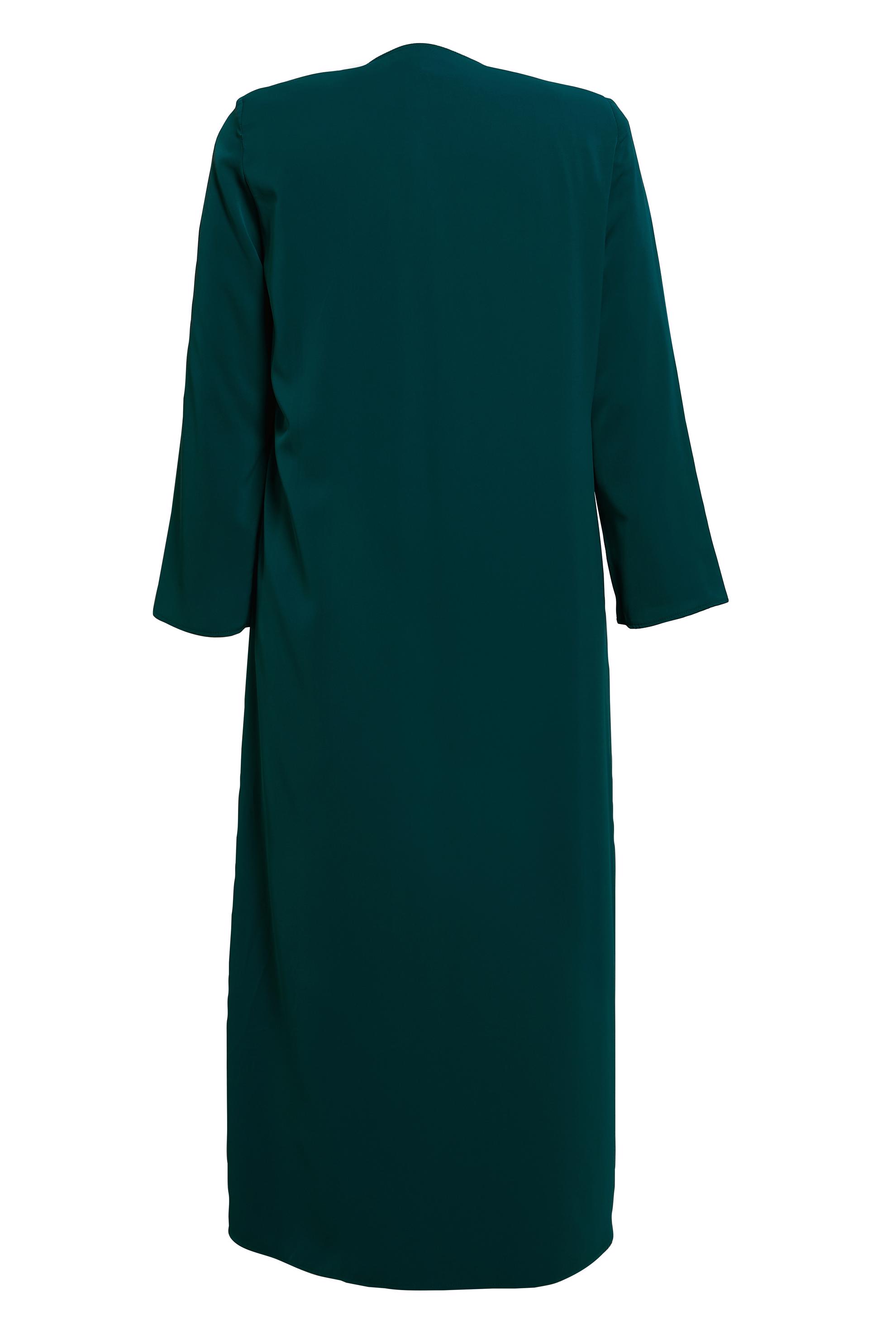 Tesettür giyim YEŞİL TAŞLI BÜYÜK BEDEN FERACELİ TAKIM 80073