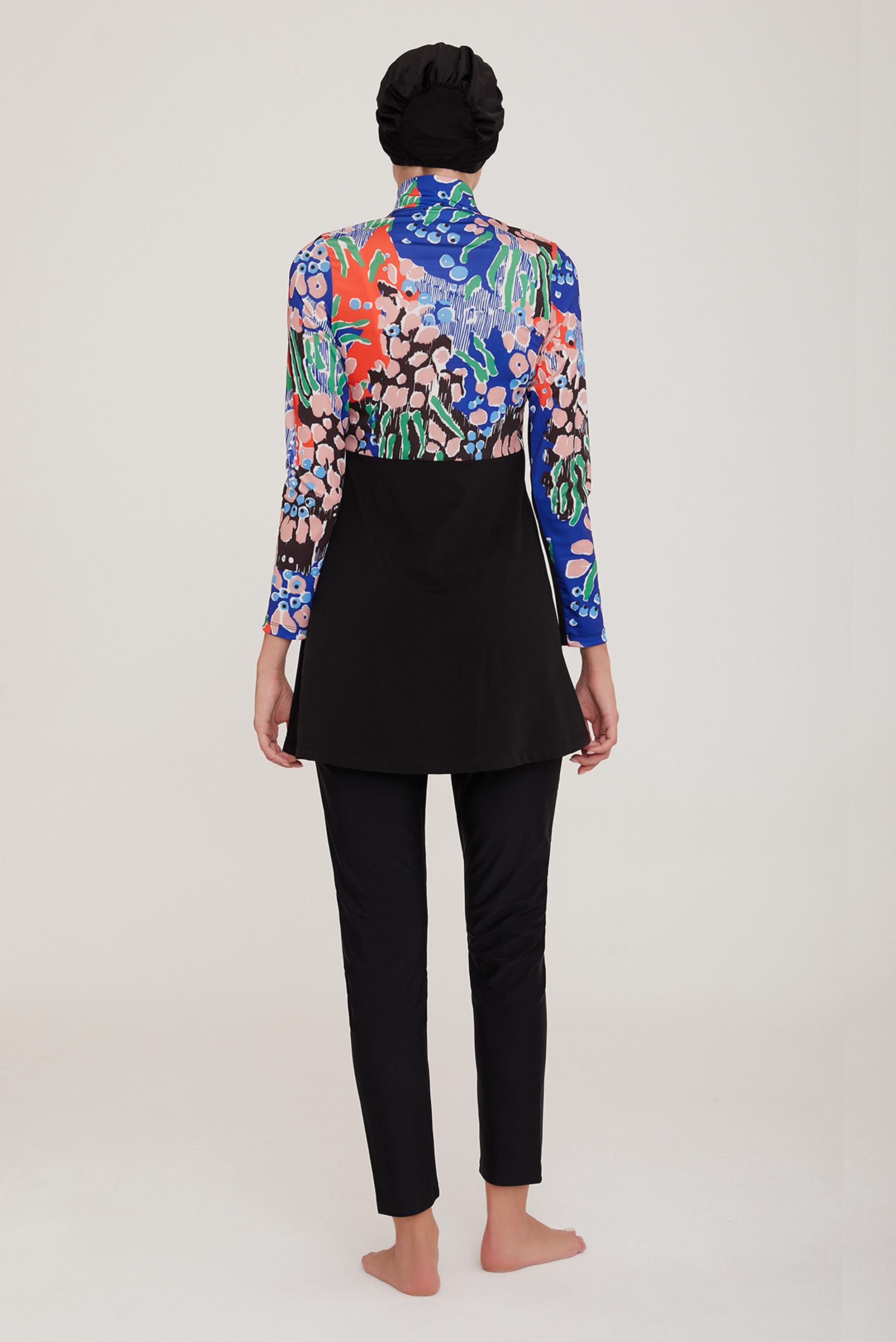 Vêtements hijab NOIR ENSEMBLE DE MAILLOT DE BAIN À MOTIF HIJAB 4422