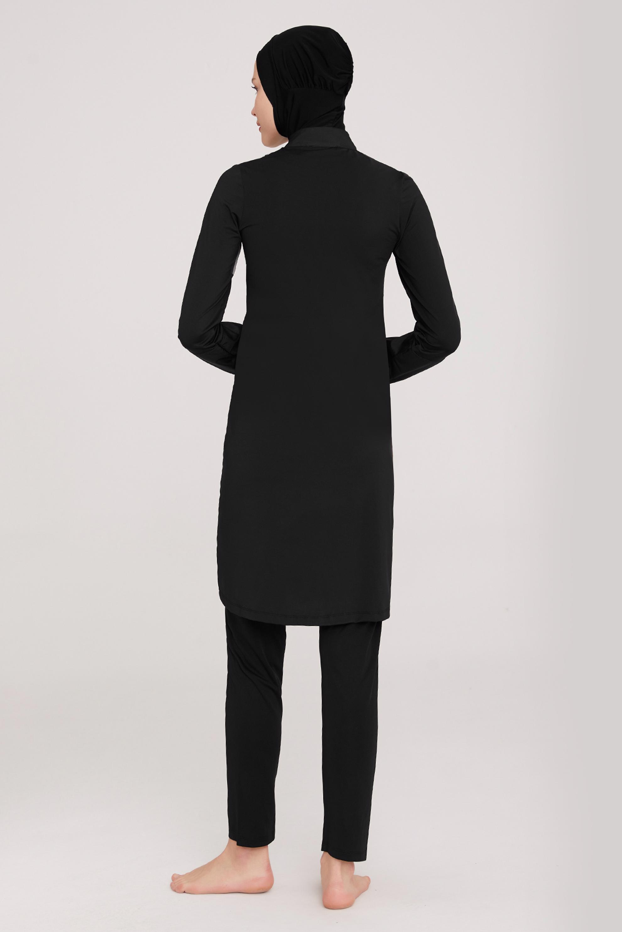 Tesettür giyim SİYAH DESENLİ YARIM FERMUARLI TESETTÜR MAYO 8025