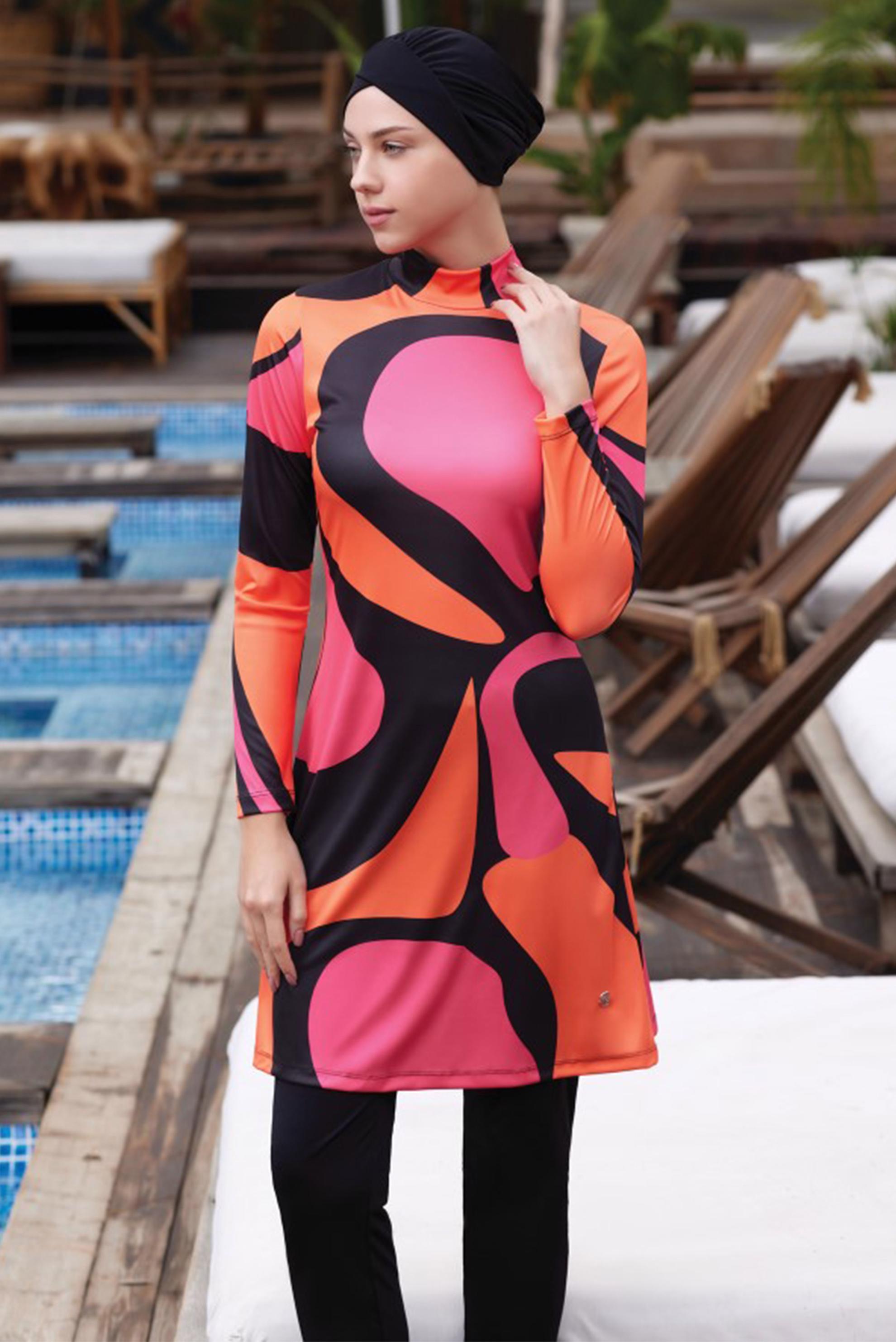 Vêtements hijab NOIR ENSEMBLE MAILLOT HIJAB COULEUR 9006