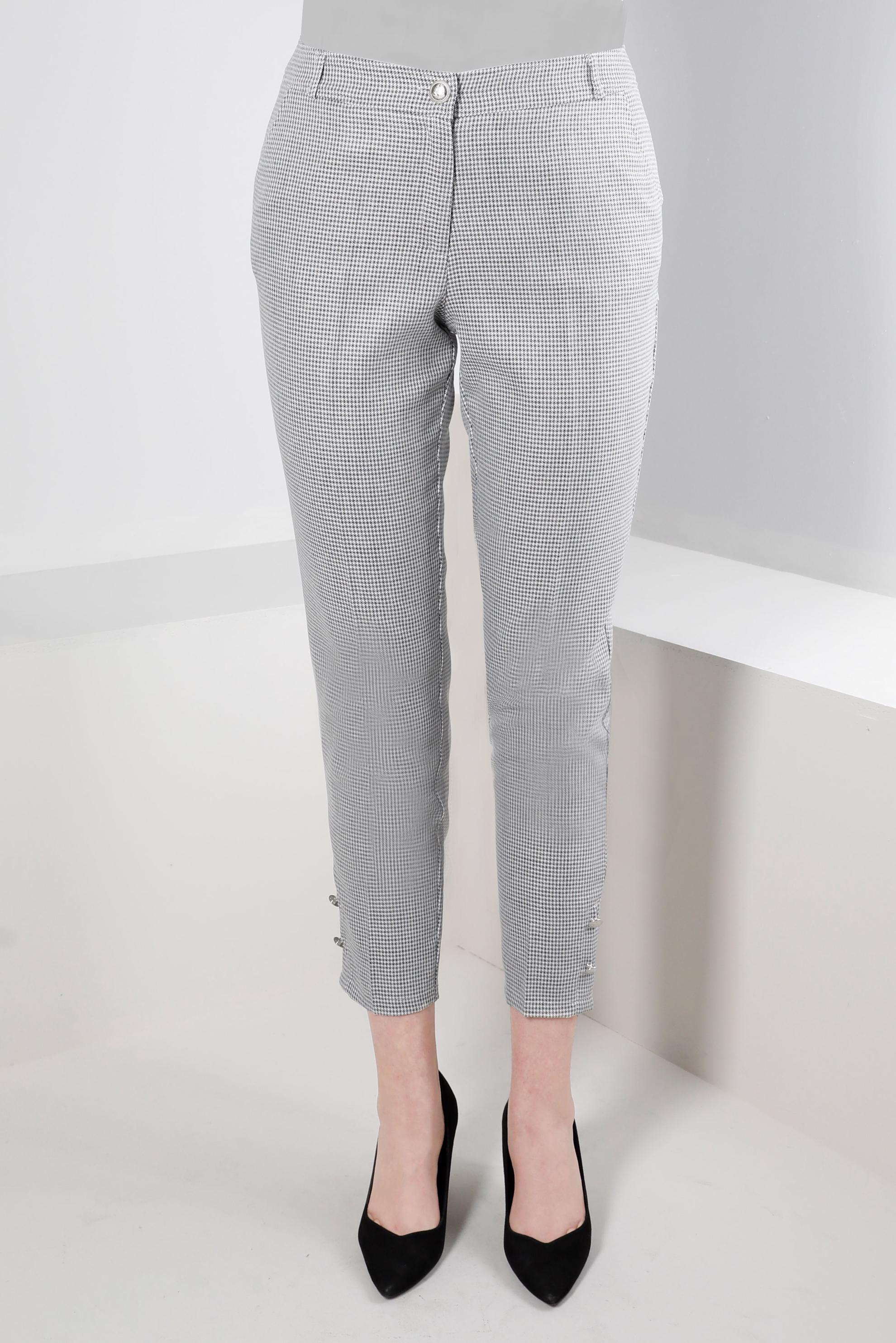 Tesettür giyim SİYAH DÜĞME DETAYLI PÖTİKARE DESEN PANTOLON 70501