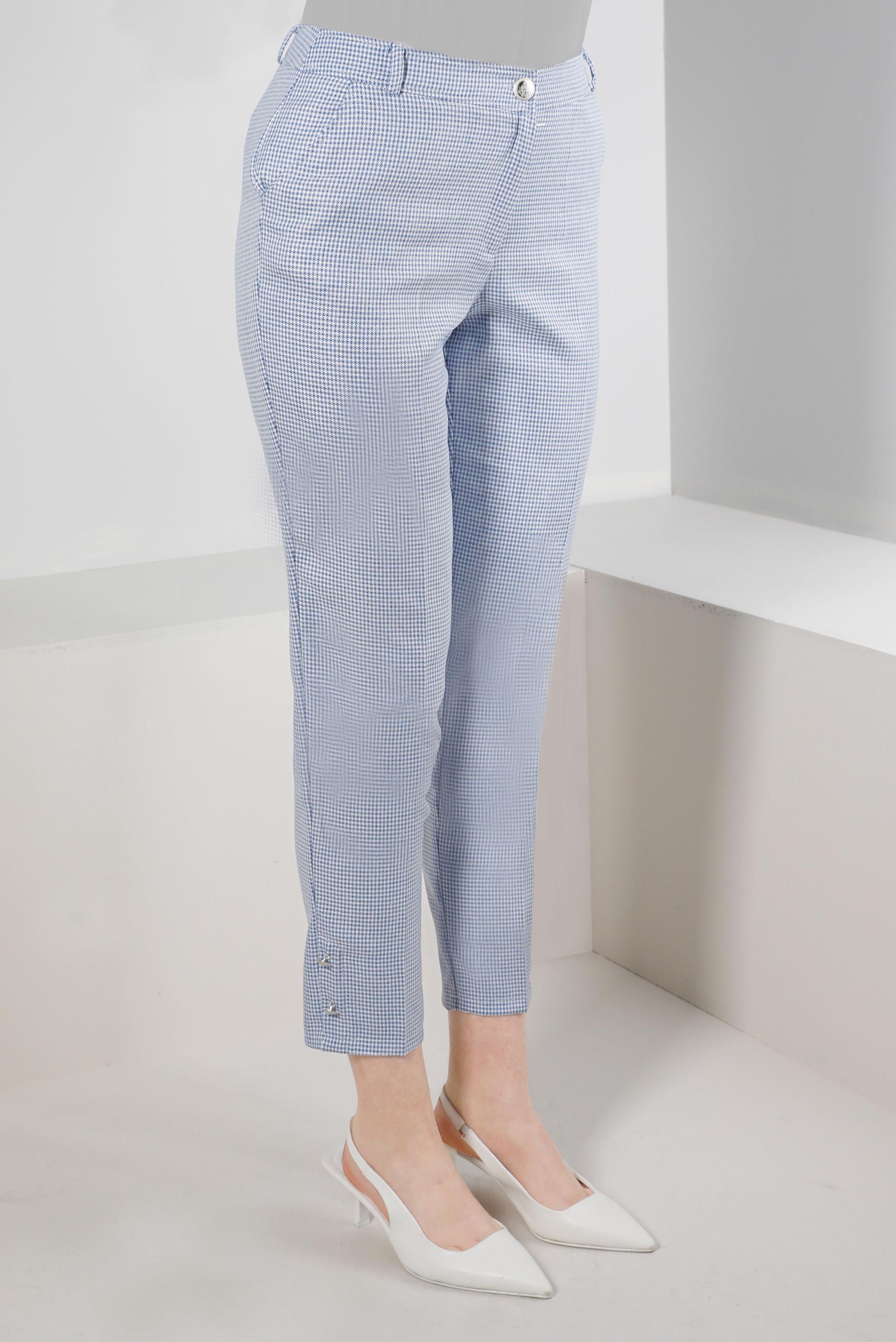 Tesettür giyim LACİVERT DÜĞME DETAYLI PÖTİKARE DESEN PANTOLON 70501