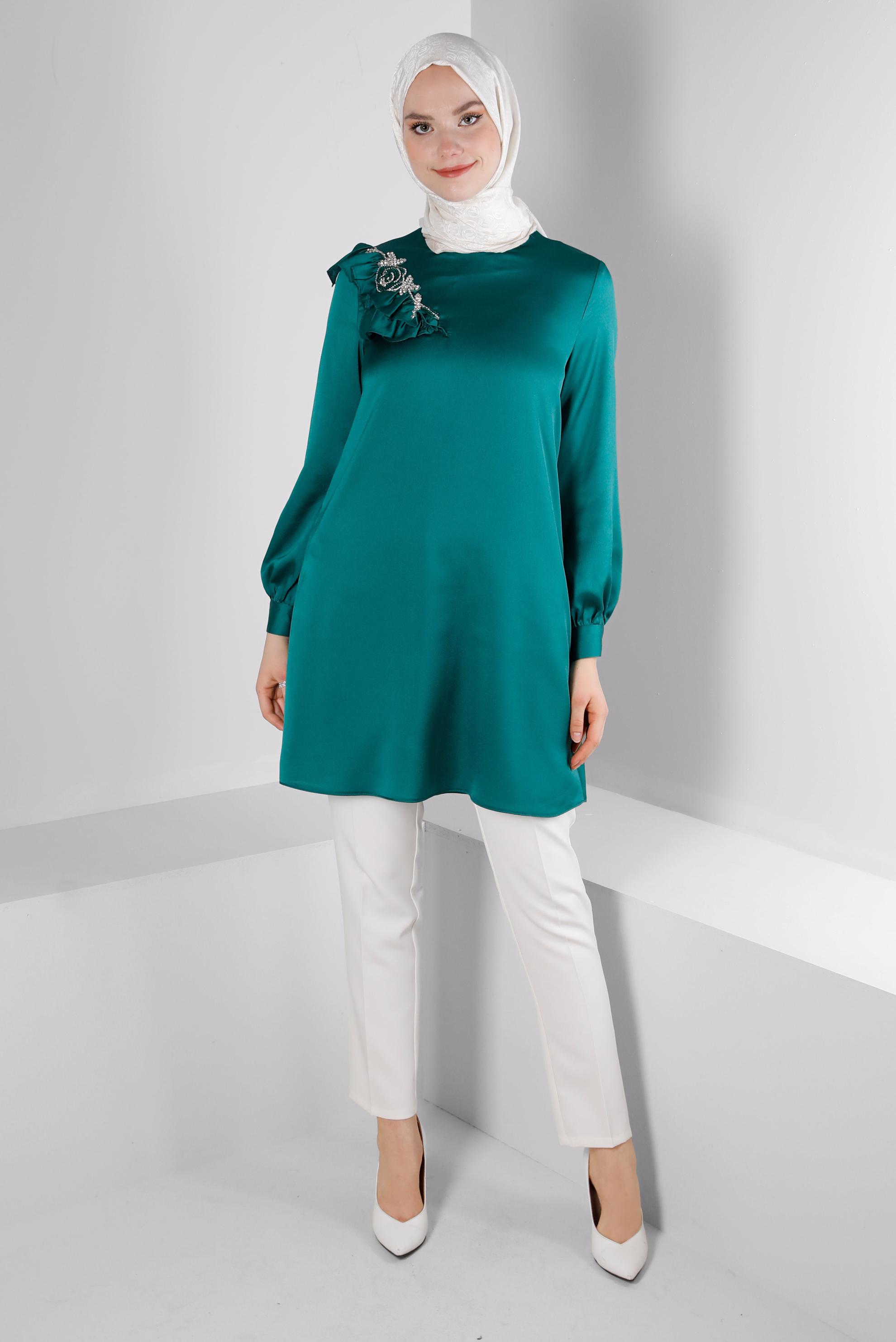 Tesettür giyim BEYAZ DAR PAÇA KLASİK KESİM PANTOLON 70502