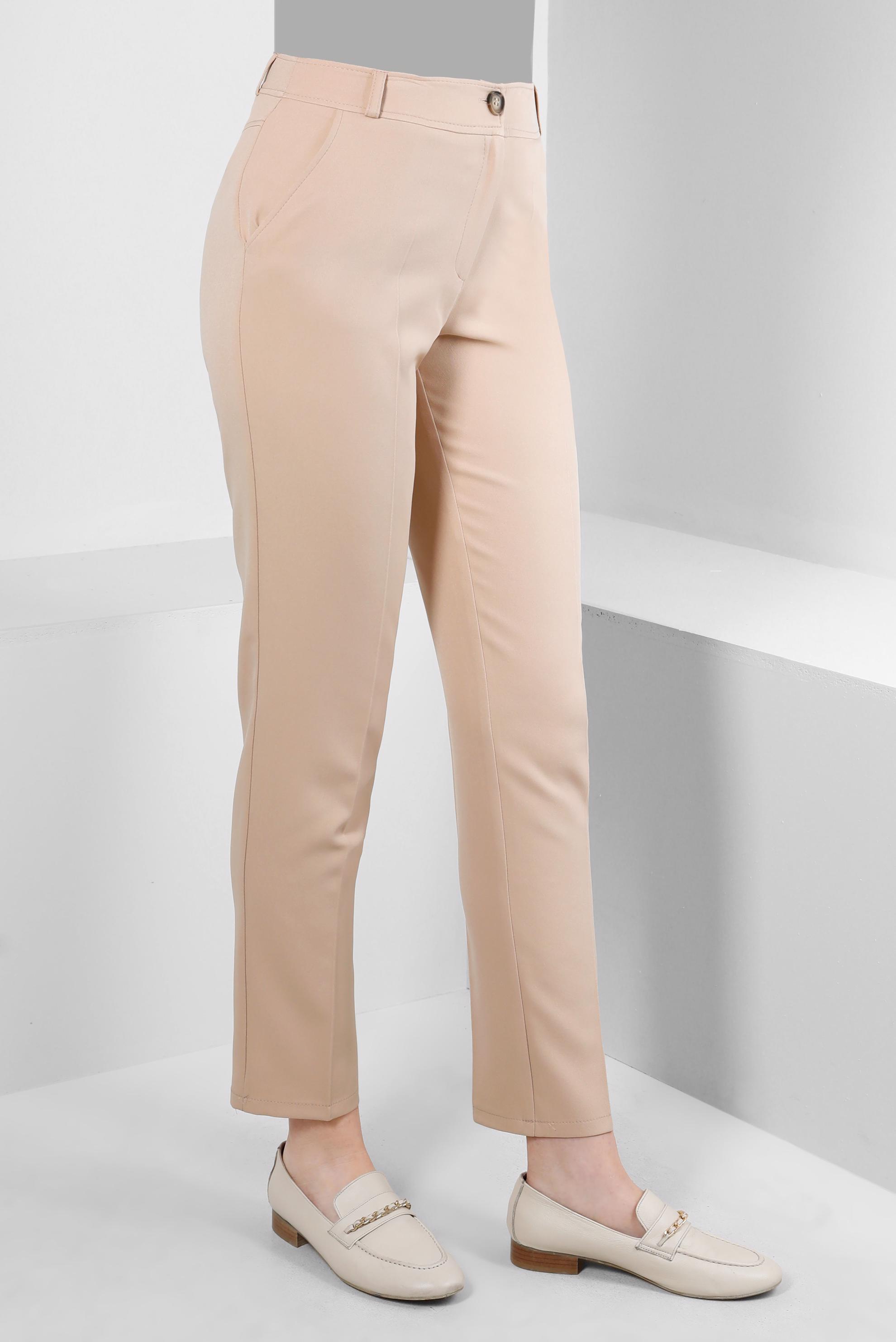 Tesettür giyim BEJ DAR PAÇA KLASİK KESİM PANTOLON 70502