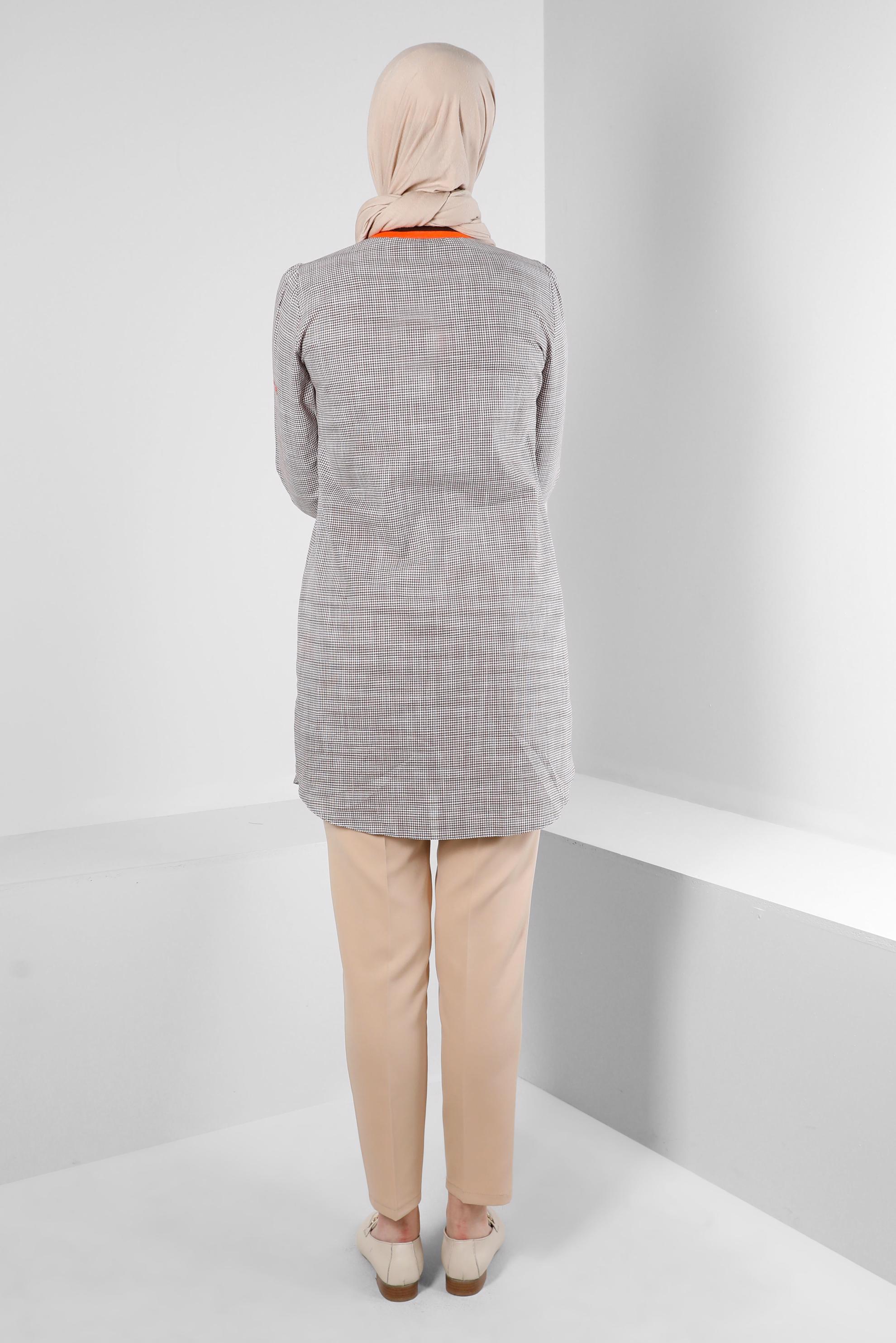 Tesettür giyim BEJ DAR PAÇA KLASİK KESİM PANTOLON 70502