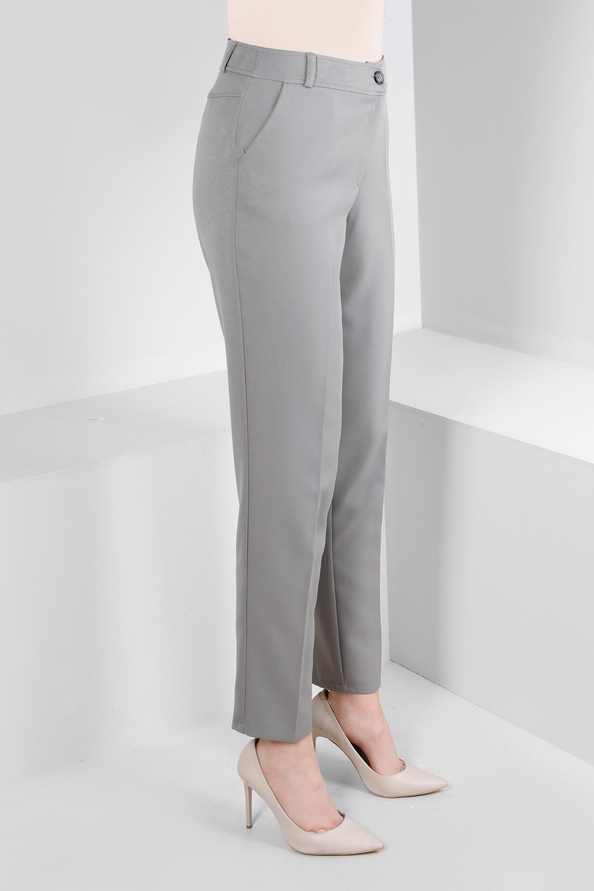 Tesettür giyim GRİ DAR PAÇA KLASİK KESİM PANTOLON 70502