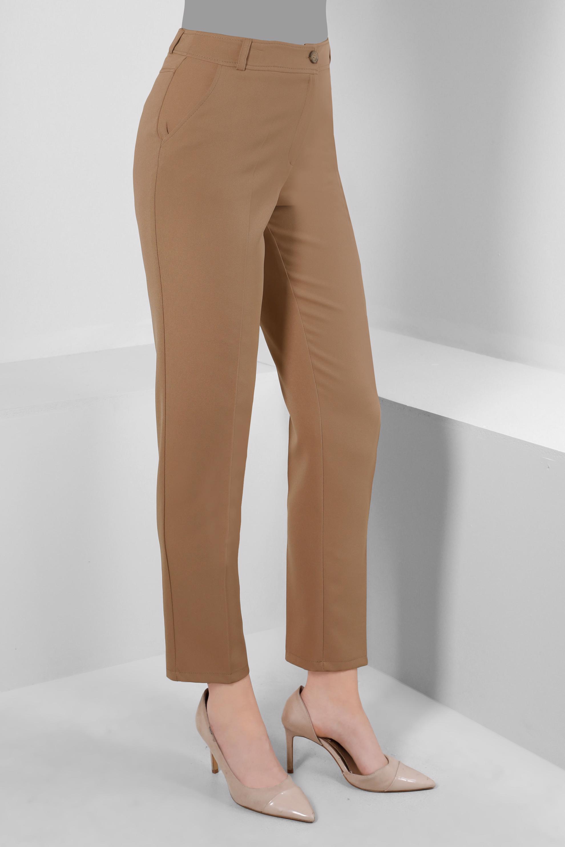 Tesettür giyim KAHVE DAR PAÇA KLASİK KESİM PANTOLON 70502