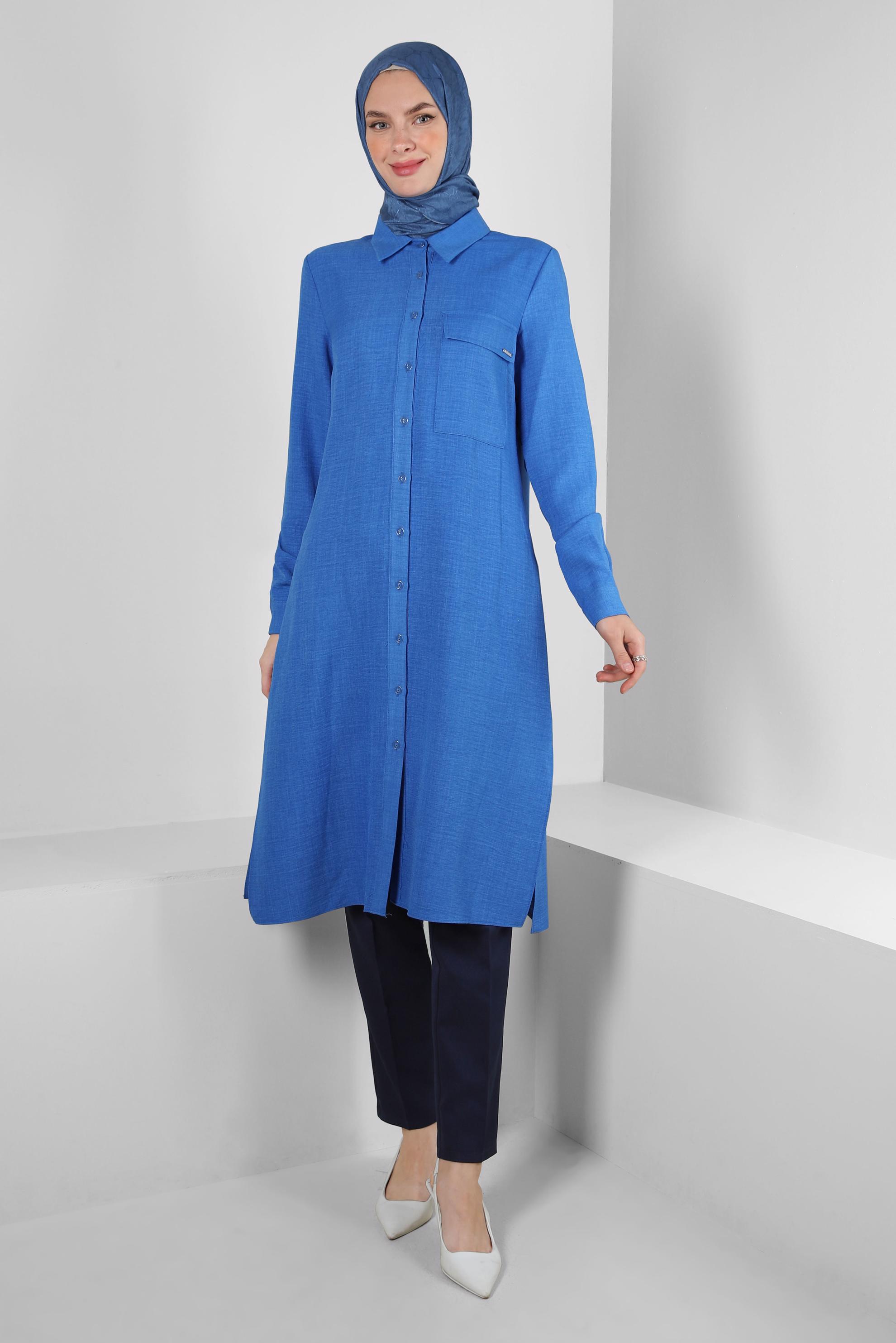 Tesettür giyim LACİVERT DAR PAÇA KLASİK KESİM PANTOLON 70502