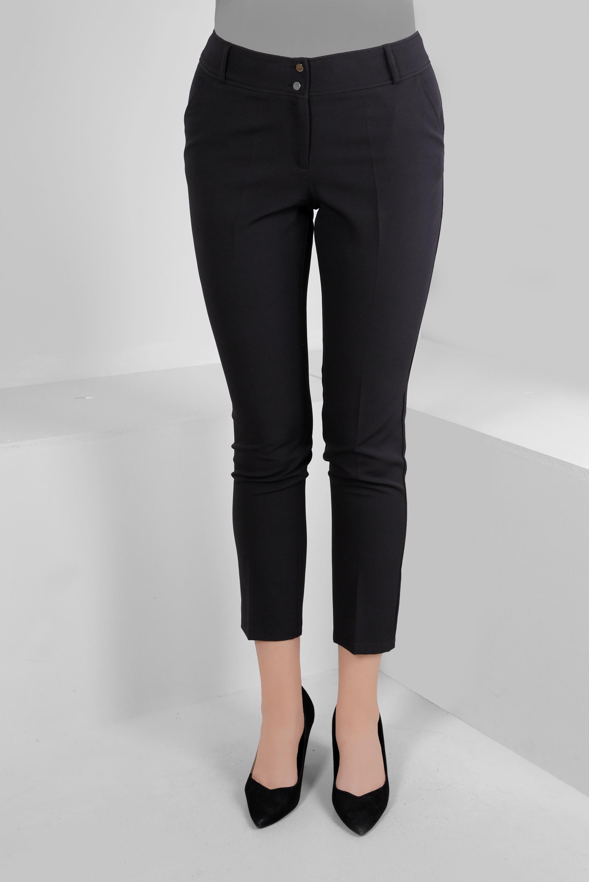 Tesettür giyim SİYAH ÇİFT DÜĞMELİ DAR PAÇA KLASİK PANTOLON 70503