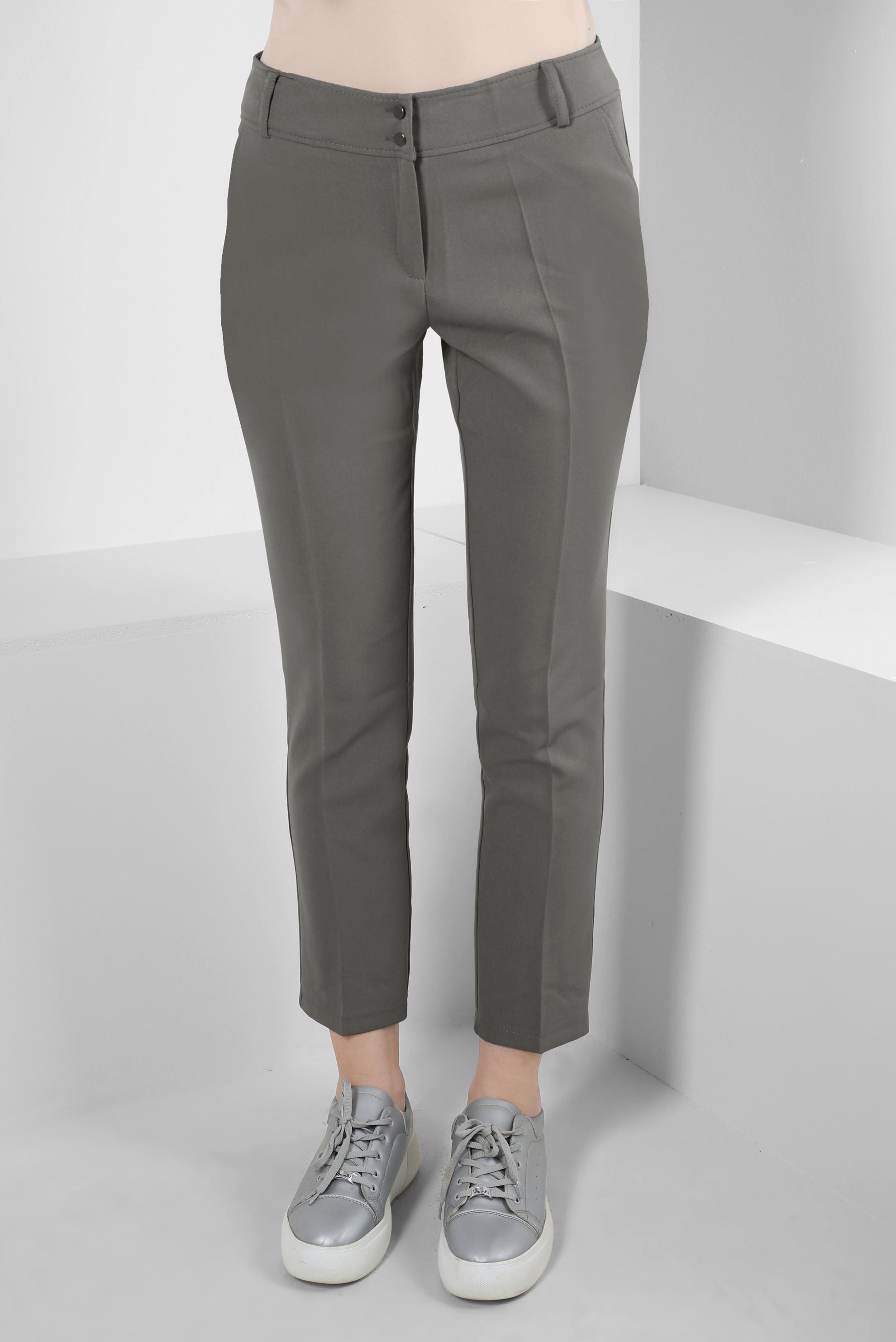 Tesettür giyim GRİ ÇİFT DÜĞMELİ DAR PAÇA KLASİK PANTOLON 70503