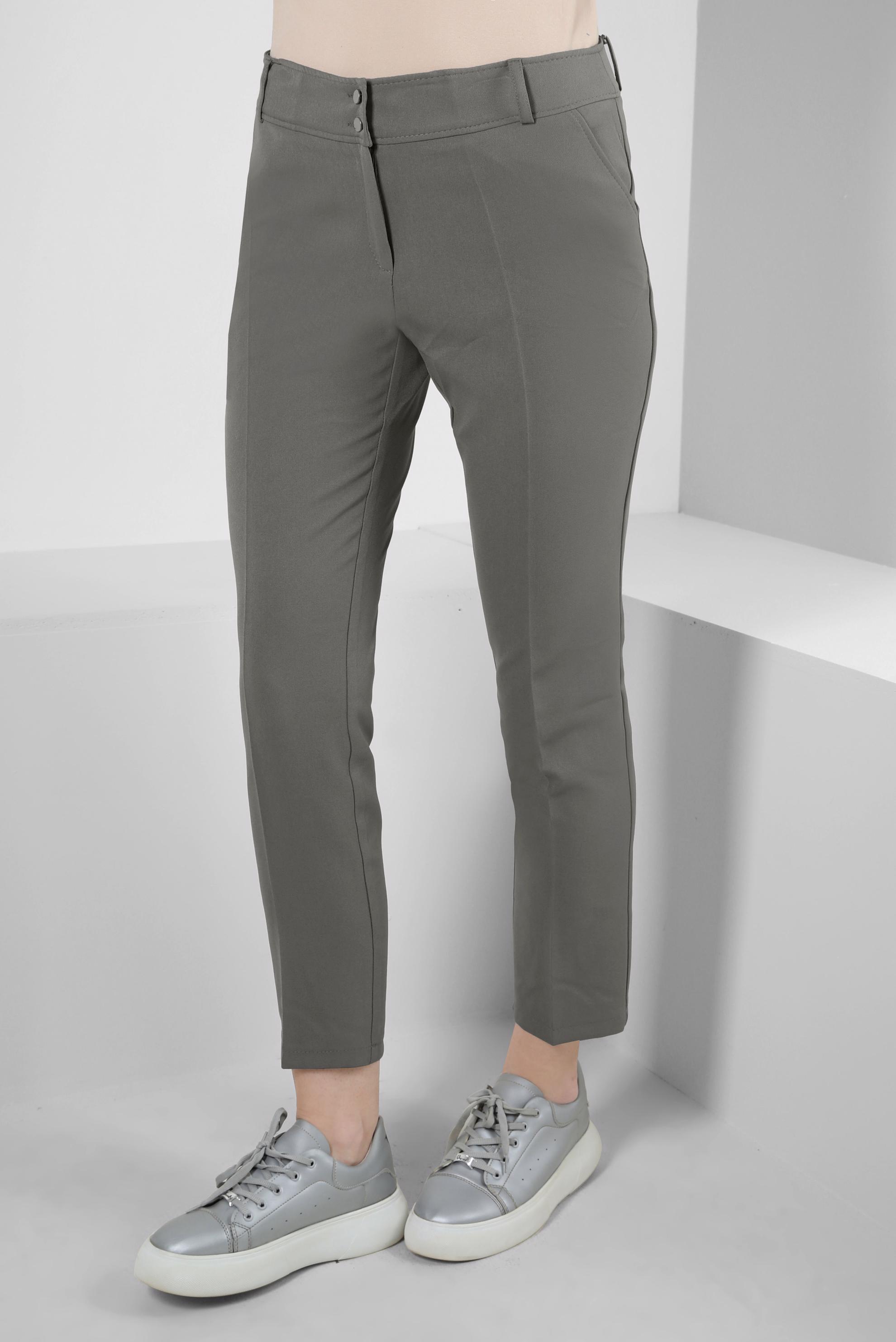 Tesettür giyim GRİ ÇİFT DÜĞMELİ DAR PAÇA KLASİK PANTOLON 70503