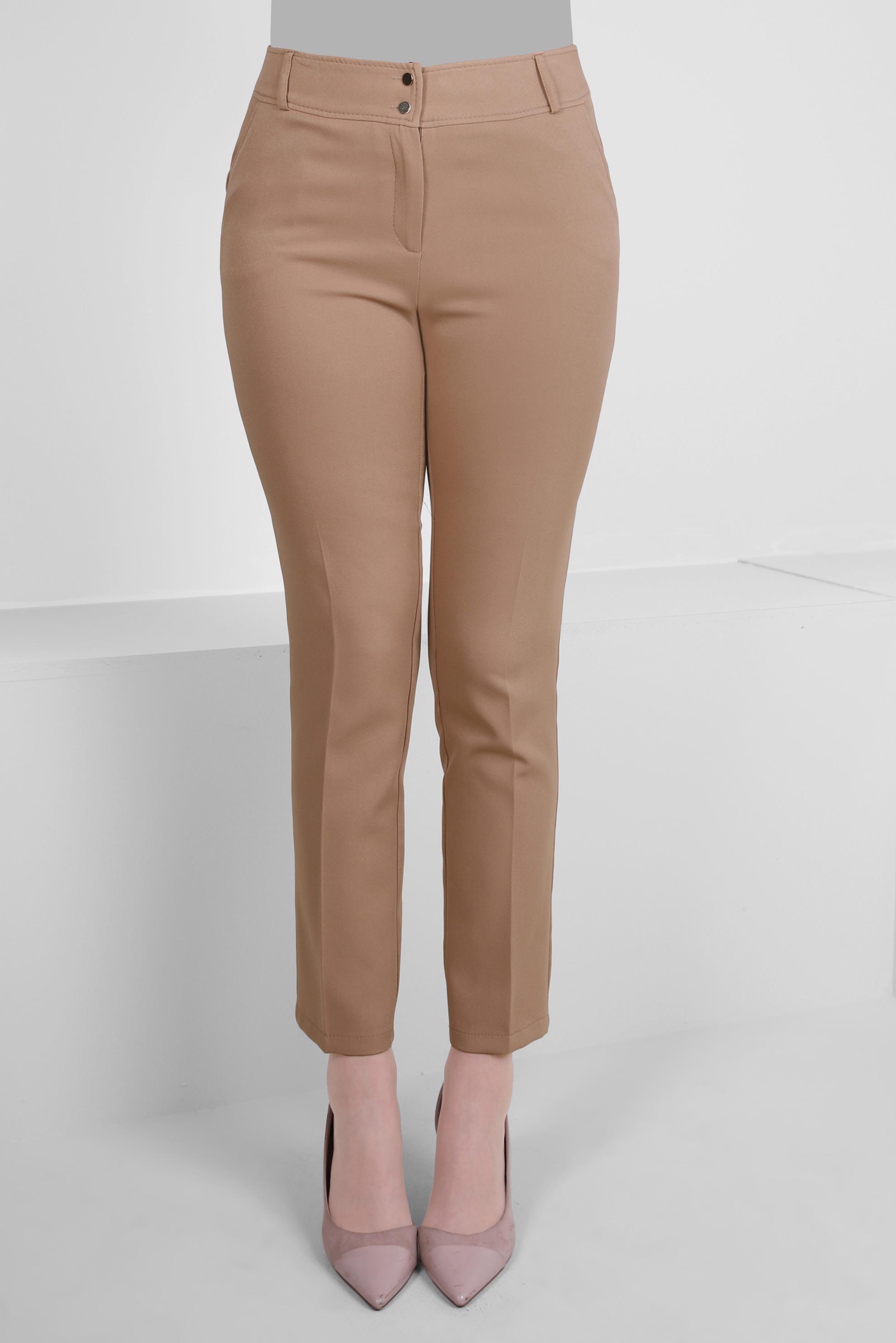 Tesettür giyim KAHVE ÇİFT DÜĞMELİ DAR PAÇA KLASİK PANTOLON 70503