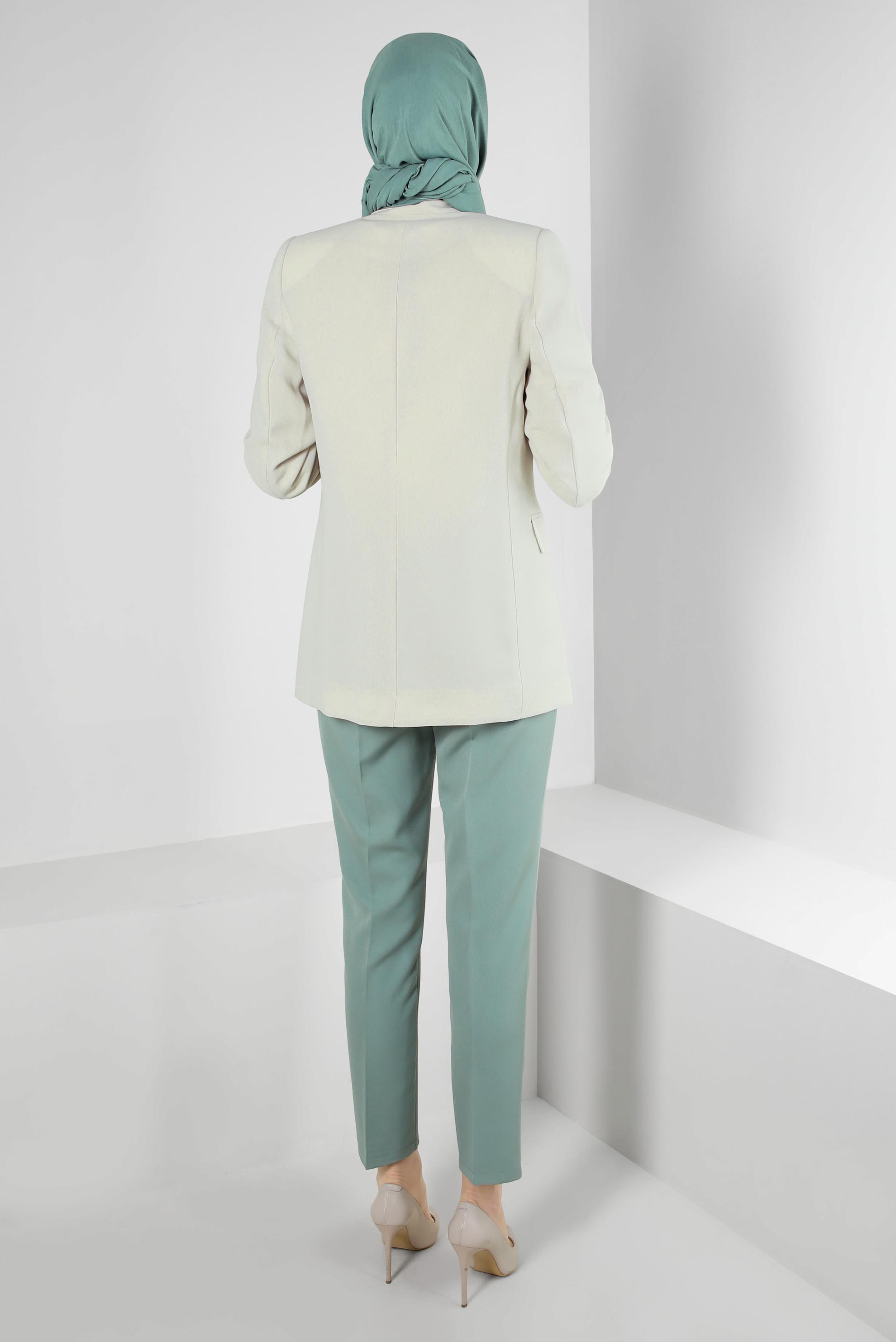 Vêtements hijab VERT PANTALON SKINNY CLASSIQUE DOUBLE BOUTONS 70503