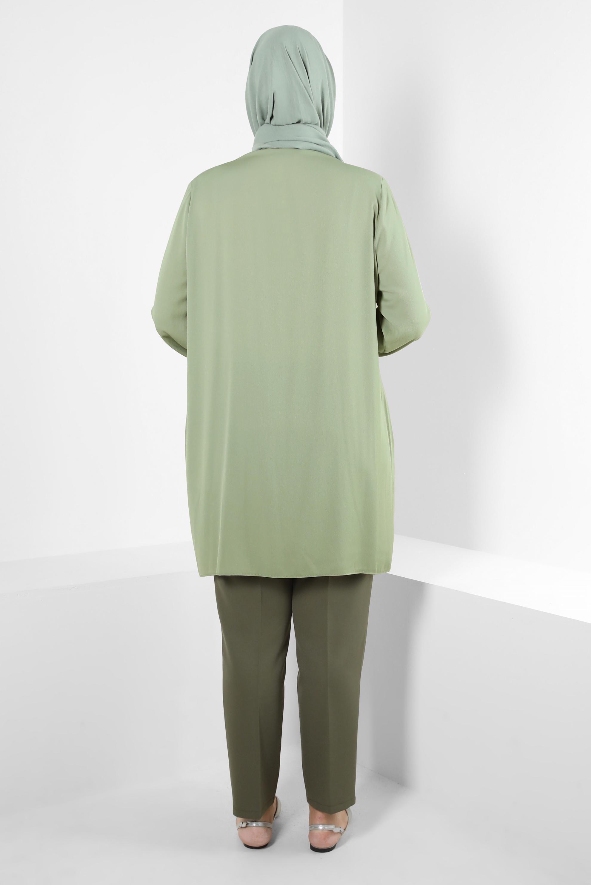 Tesettür giyim HAKİ YÜKSEK BEL DAR PAÇA PANTOLON 70504