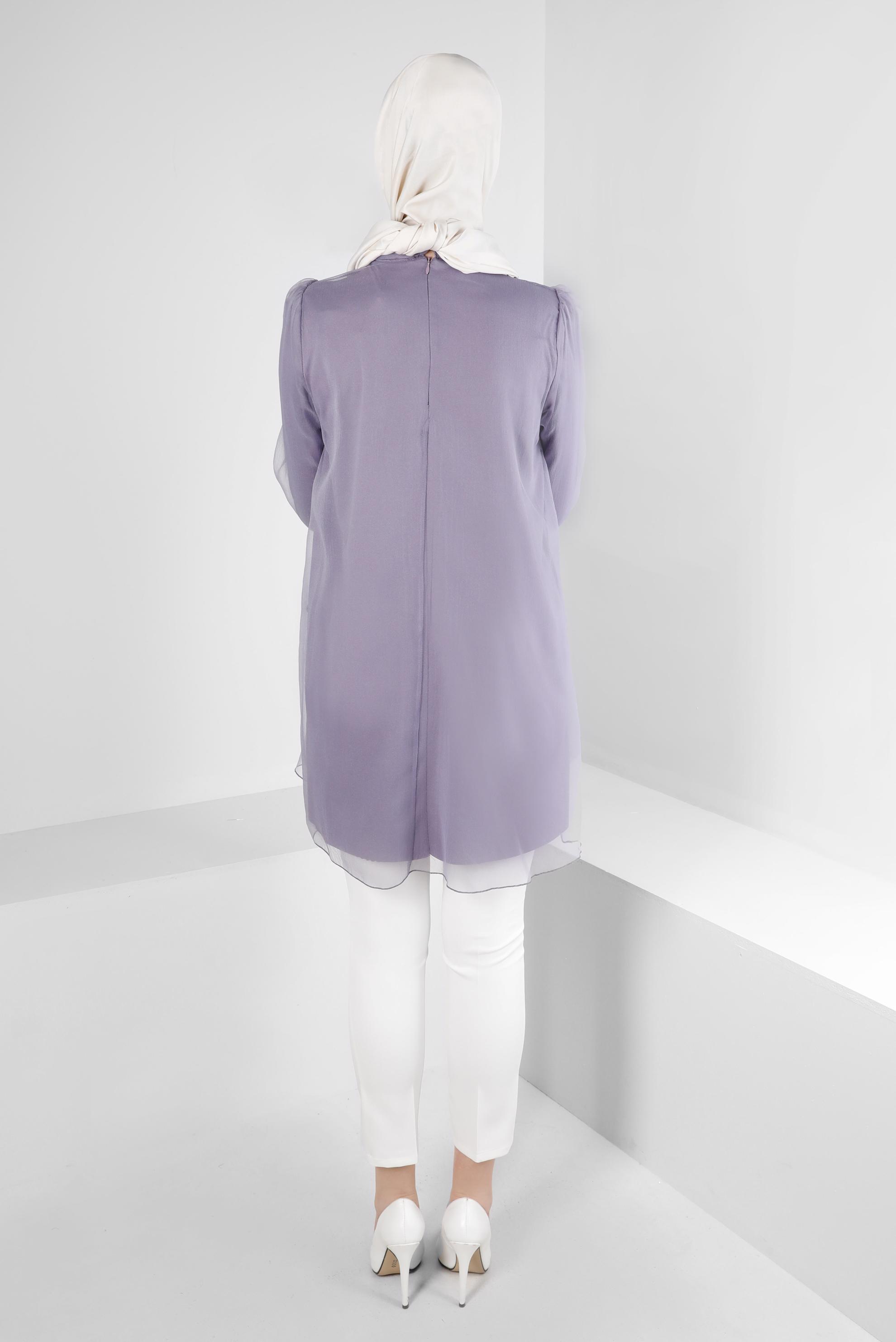 Tesettür giyim BEYAZ DAR PAÇA ÇİFT DÜĞMELİ PANTOLON 70505