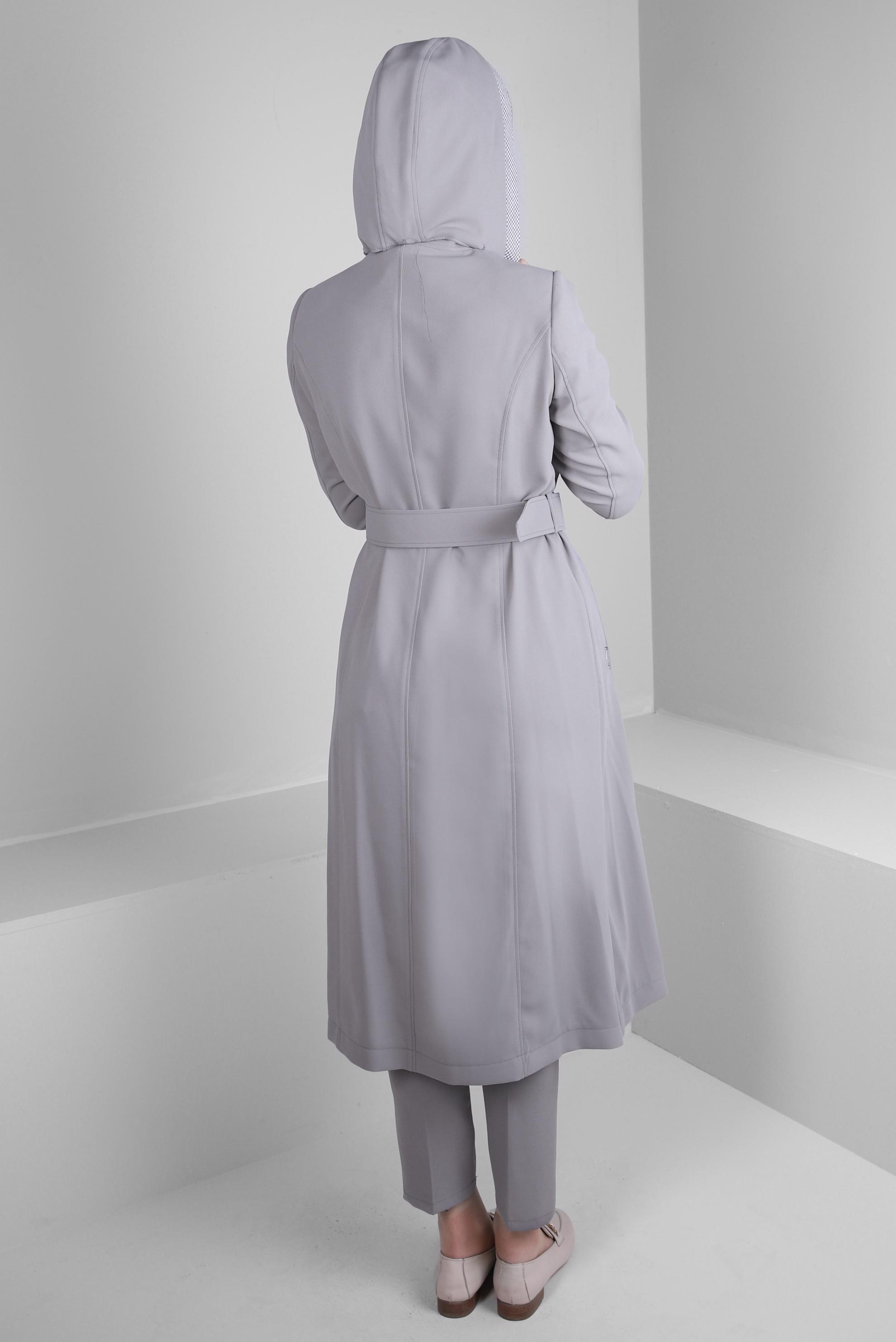 Tesettür giyim GRİ DAR PAÇA ÇİFT DÜĞMELİ PANTOLON 70505