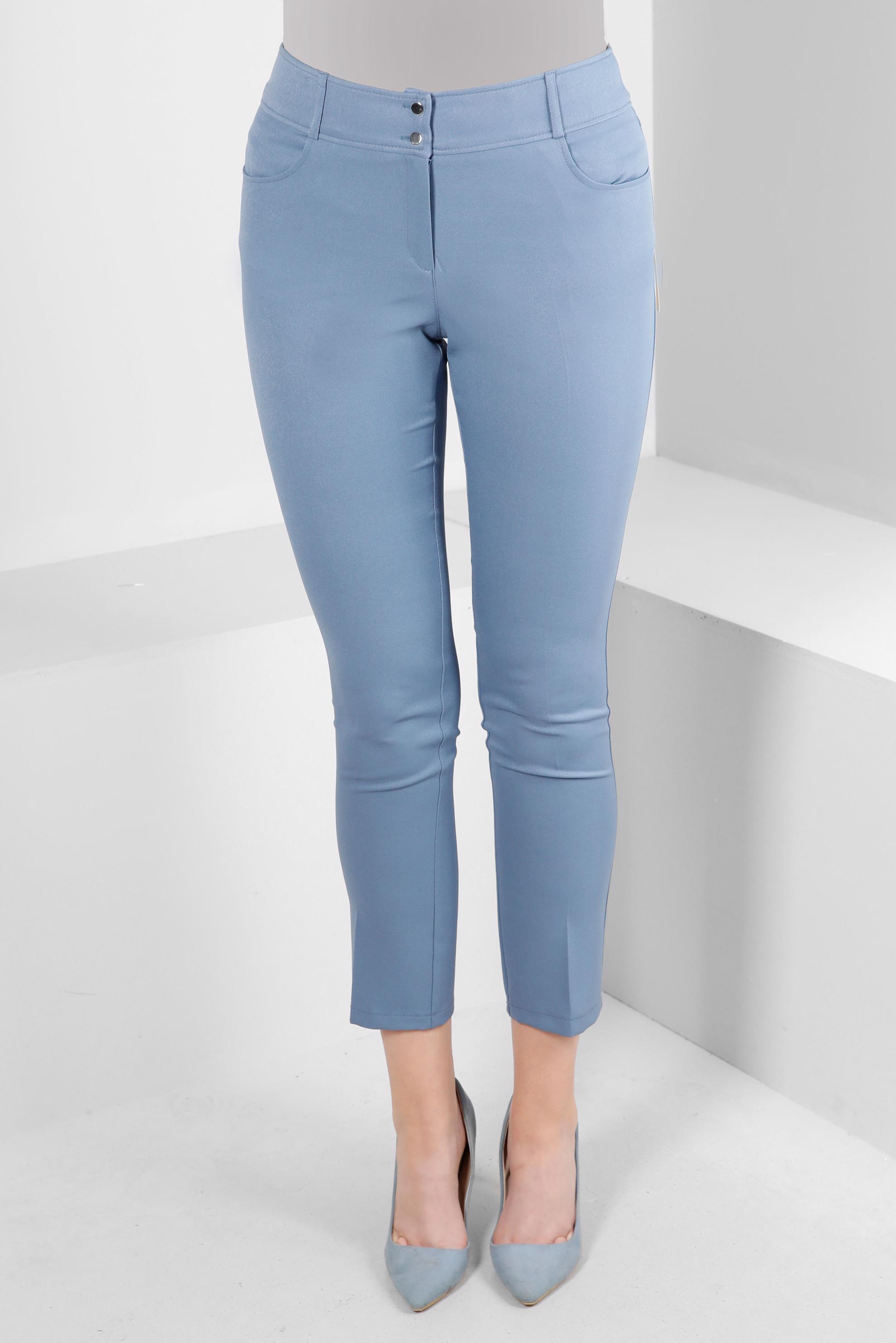 Tesettür giyim MAVİ DAR PAÇA ÇİFT DÜĞMELİ PANTOLON 70505