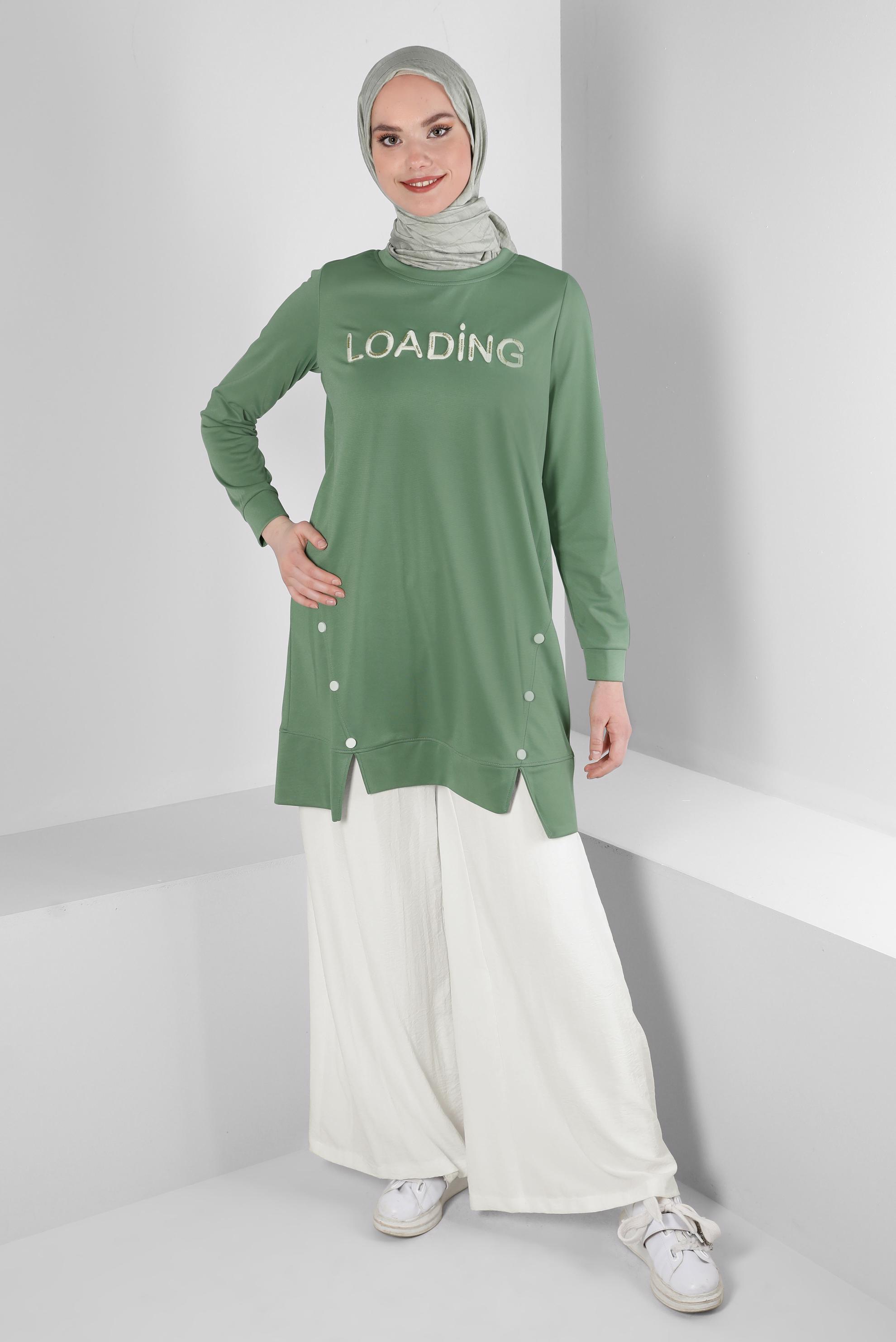 Tesettür giyim BEYAZ GENİŞ PAÇA BELİ LASTİKLİ PANTOLON 70507