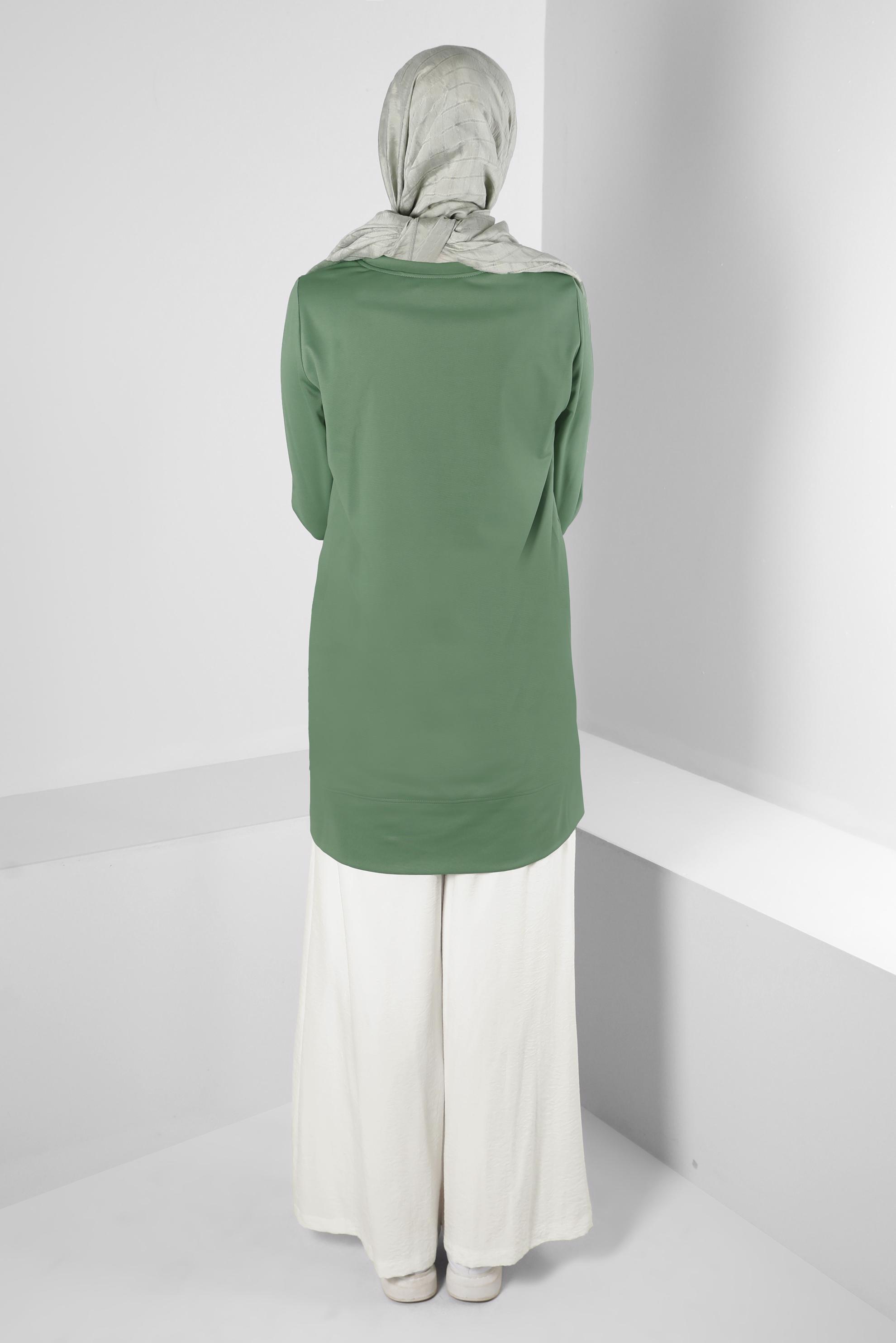 Tesettür giyim BEYAZ GENİŞ PAÇA BELİ LASTİKLİ PANTOLON 70507