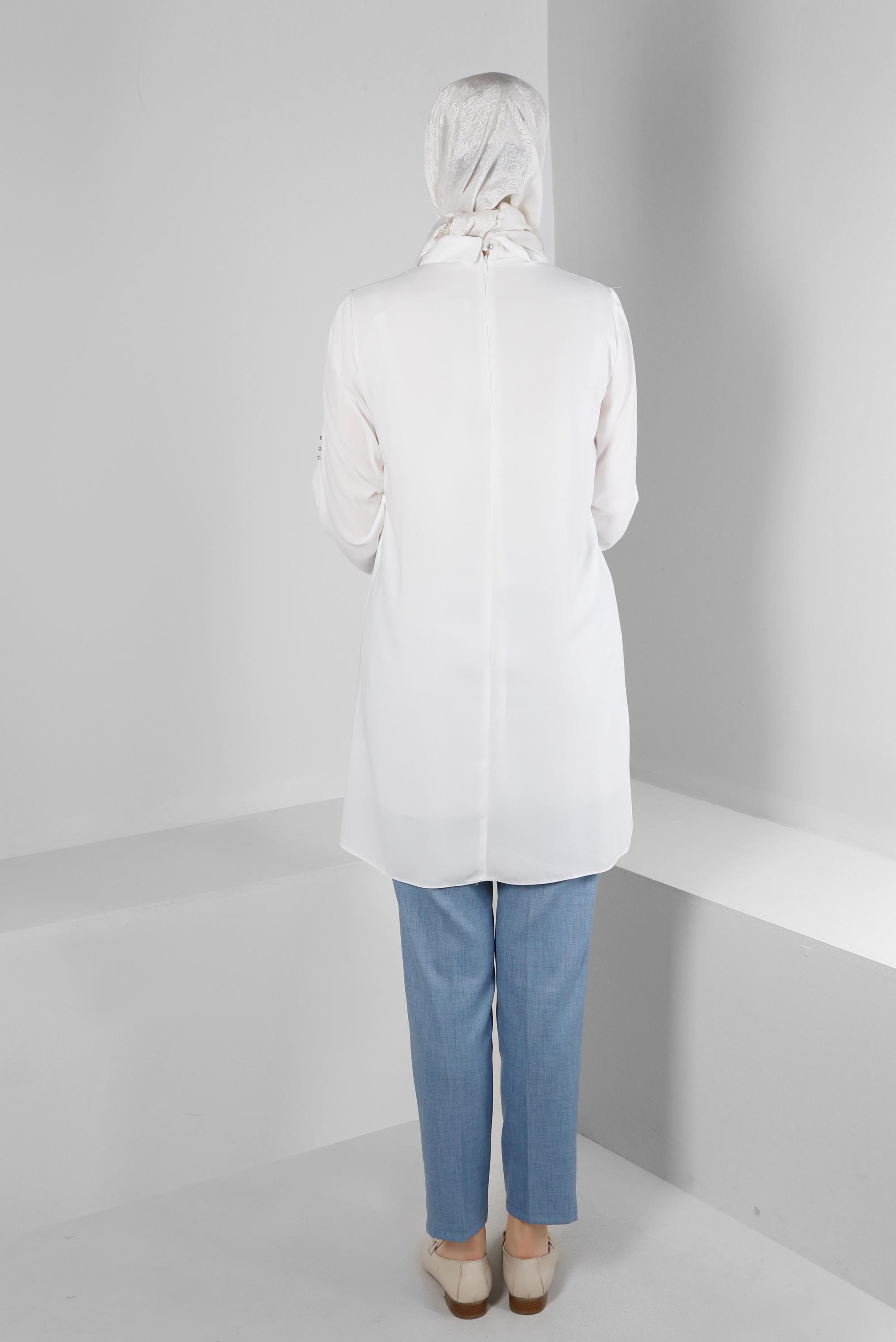 Tesettür giyim MAVİ DAR PAÇA KLASİK PANTOLON 70508 