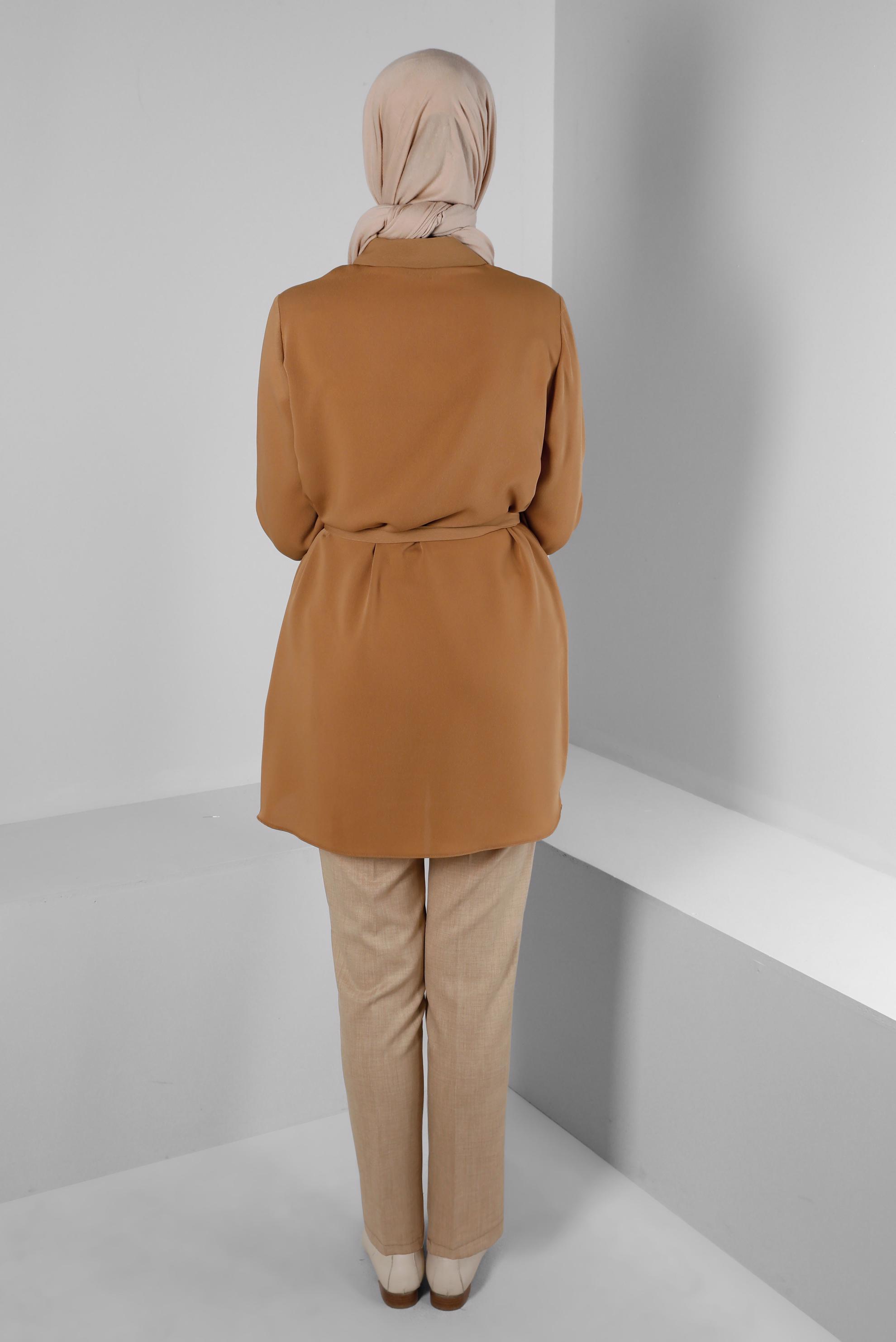 Tesettür giyim KAHVE DAR PAÇA KLASİK PANTOLON 70508 