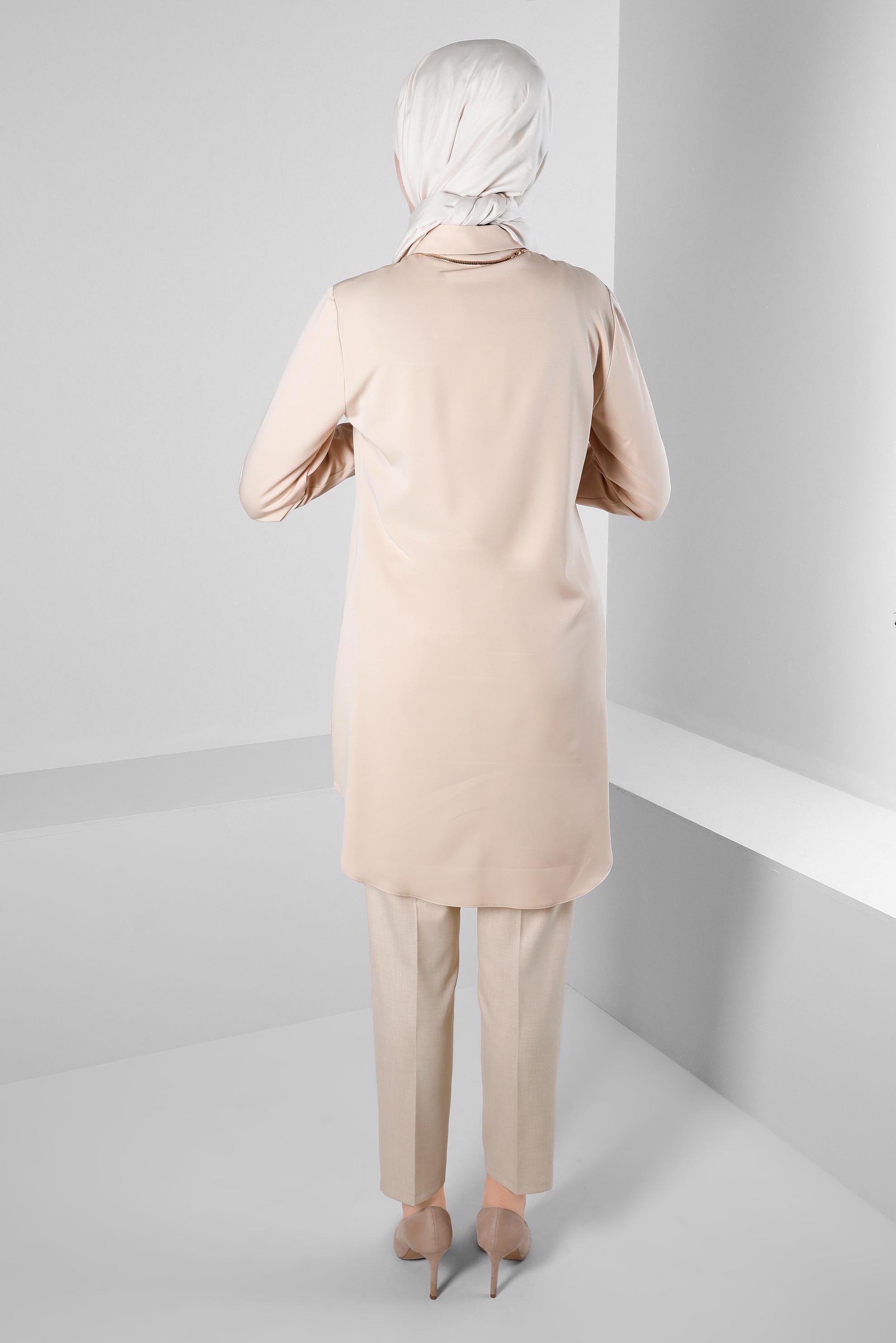 Tesettür giyim BEJ DAR PAÇA KLASİK PANTOLON 70508 