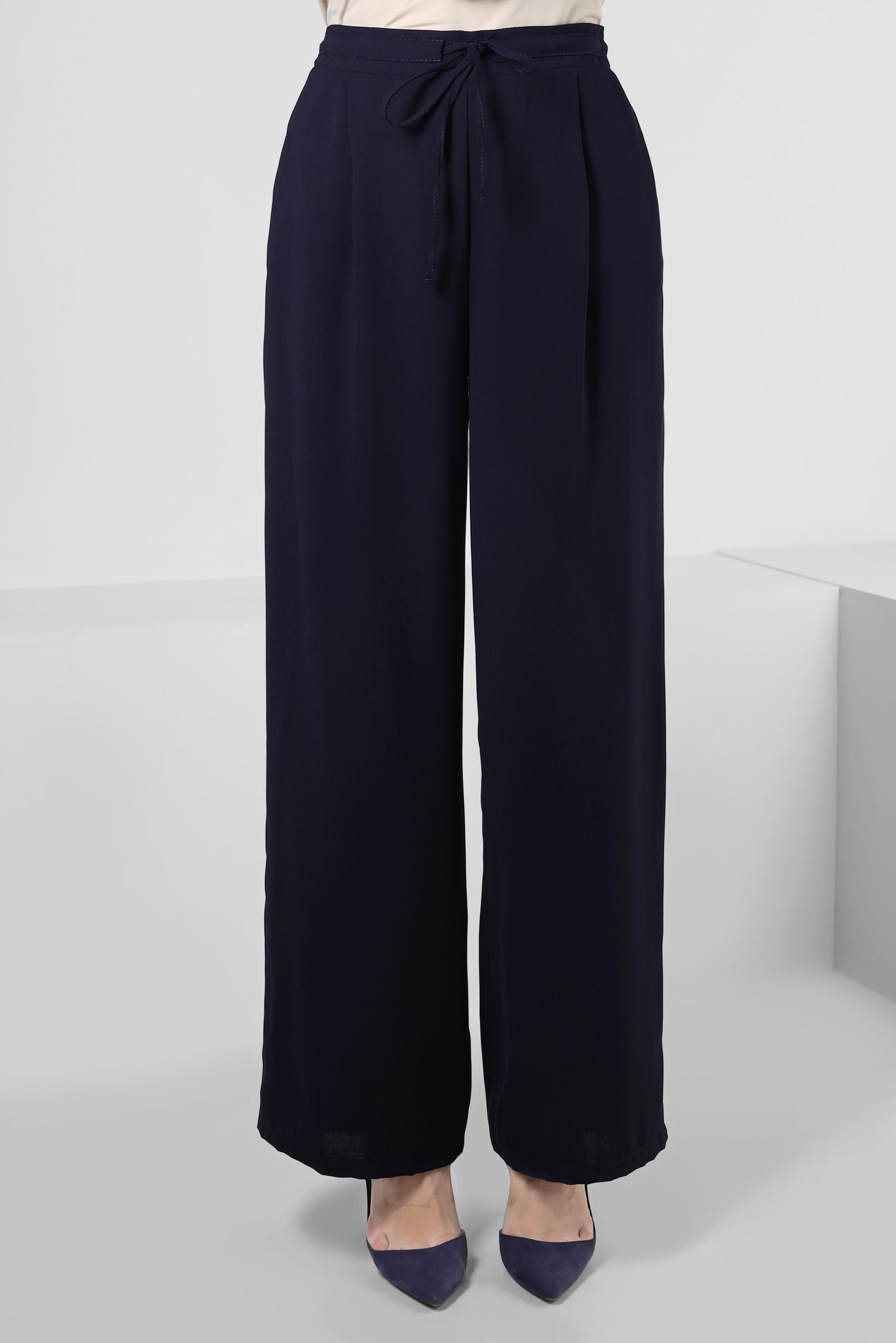 Tesettür giyim LACİVERT BELİ LASTİKLİ BAĞCIKLI GENİŞ PAÇA PANTOLON 70509