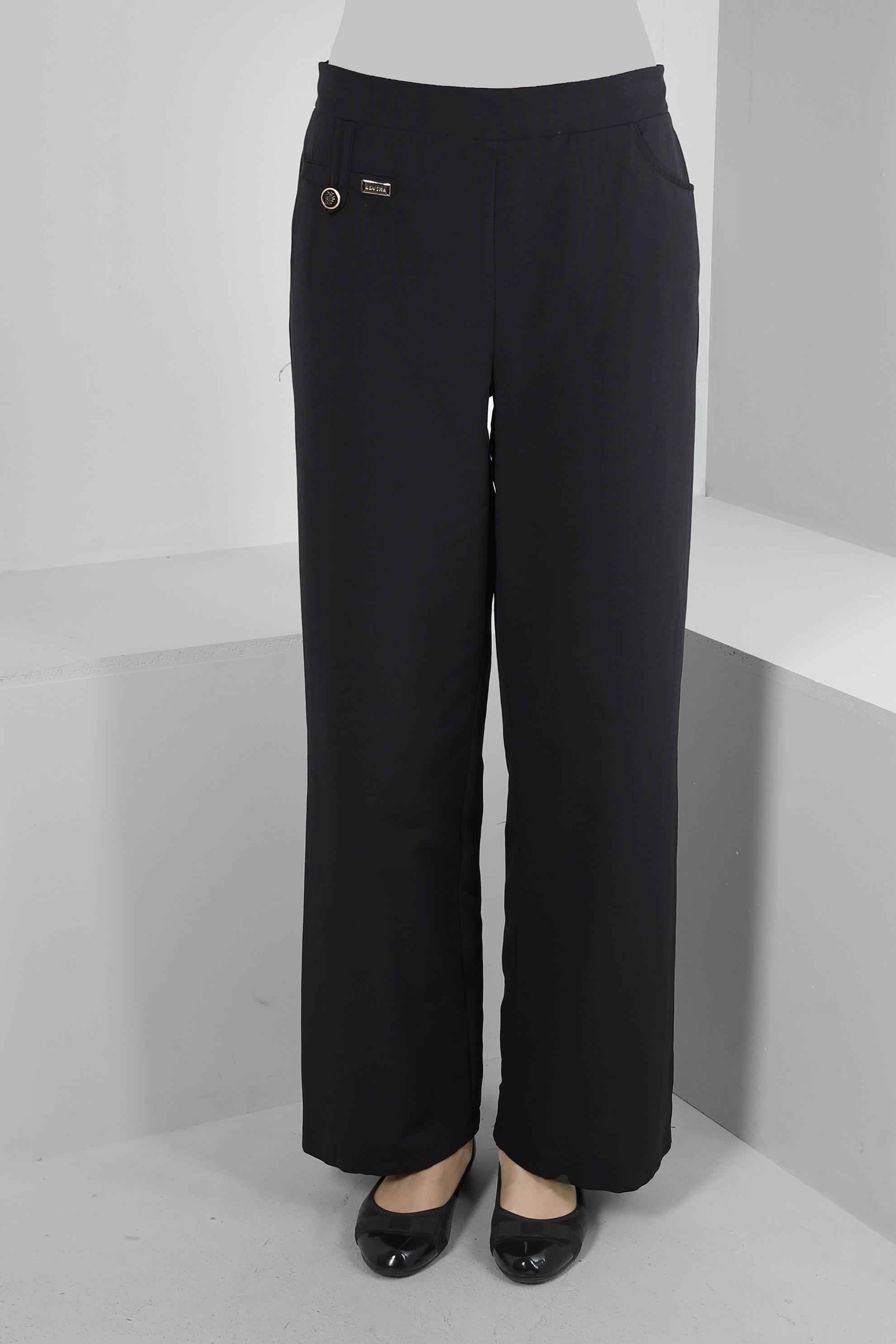 Tesettür giyim SİYAH BOL PAÇA CEP DETAYLI PANTOLON 70511