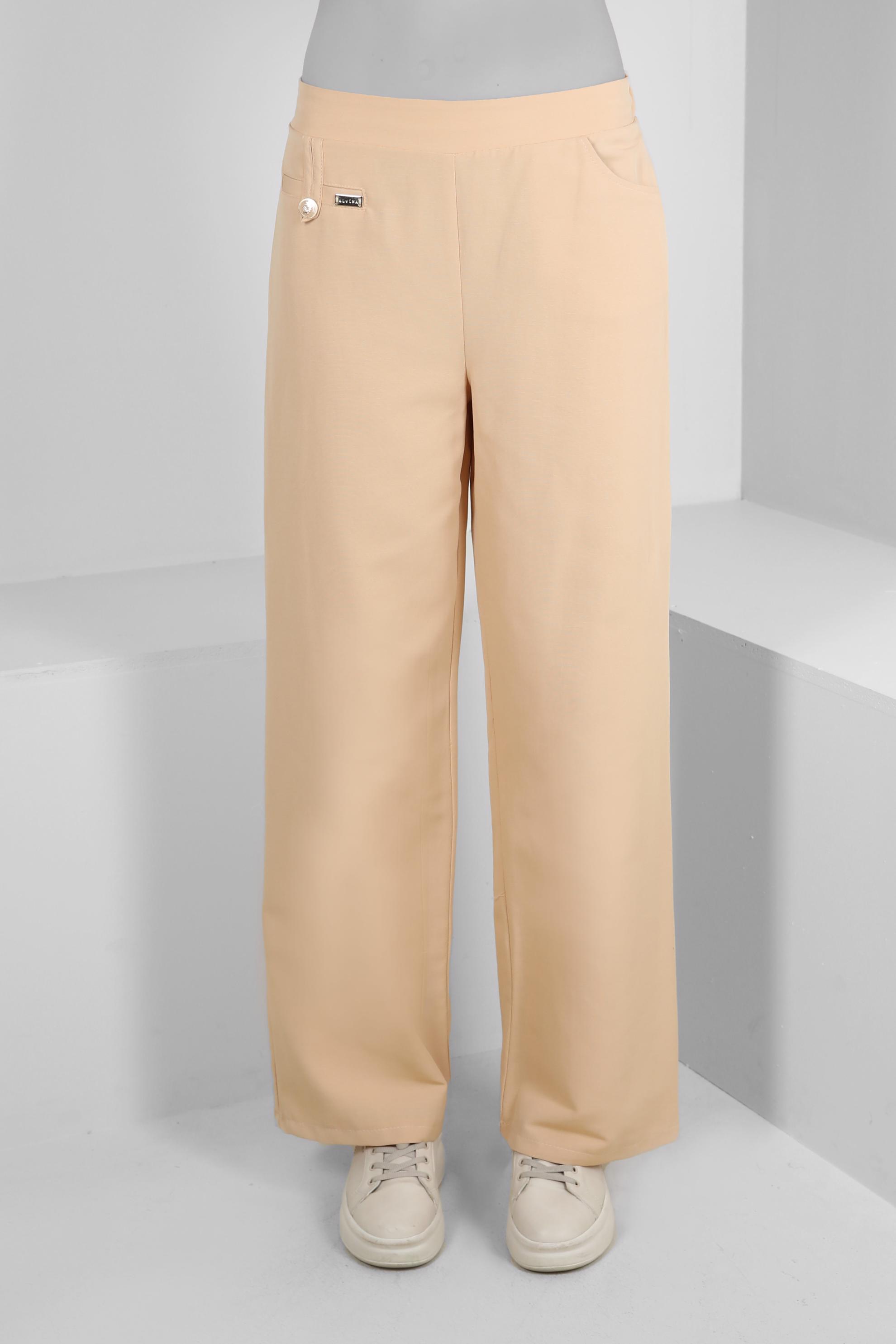 Tesettür giyim BEJ BOL PAÇA CEP DETAYLI PANTOLON 70511