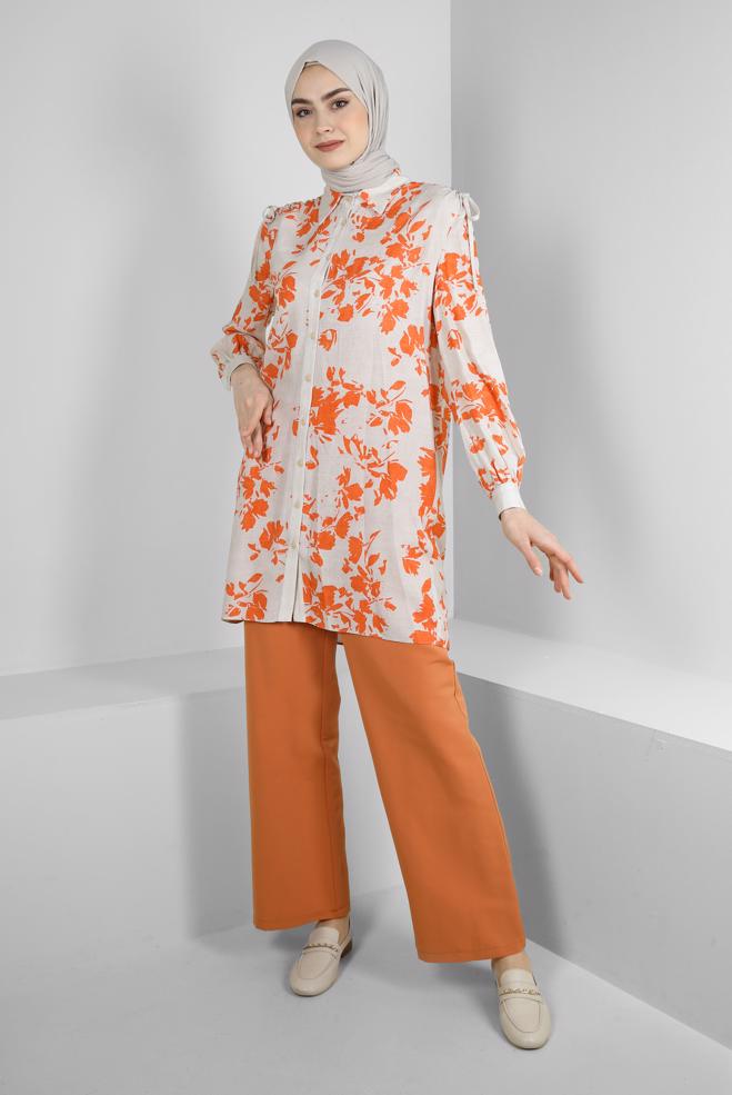 Tesettür giyim  BOL PAÇA CEP DETAYLI PANTOLON 70511 - ALVİNA