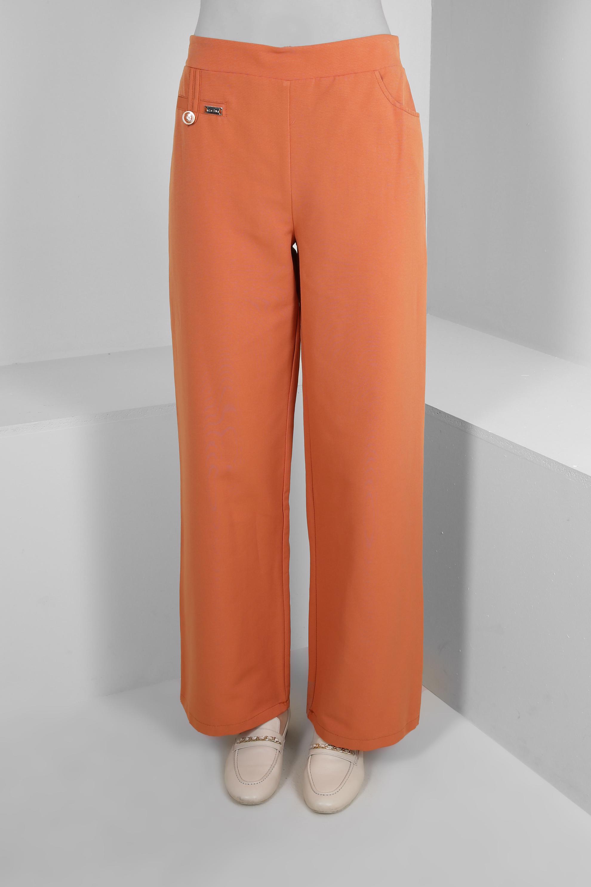 Tesettür giyim TURUNCU BOL PAÇA CEP DETAYLI PANTOLON 70511