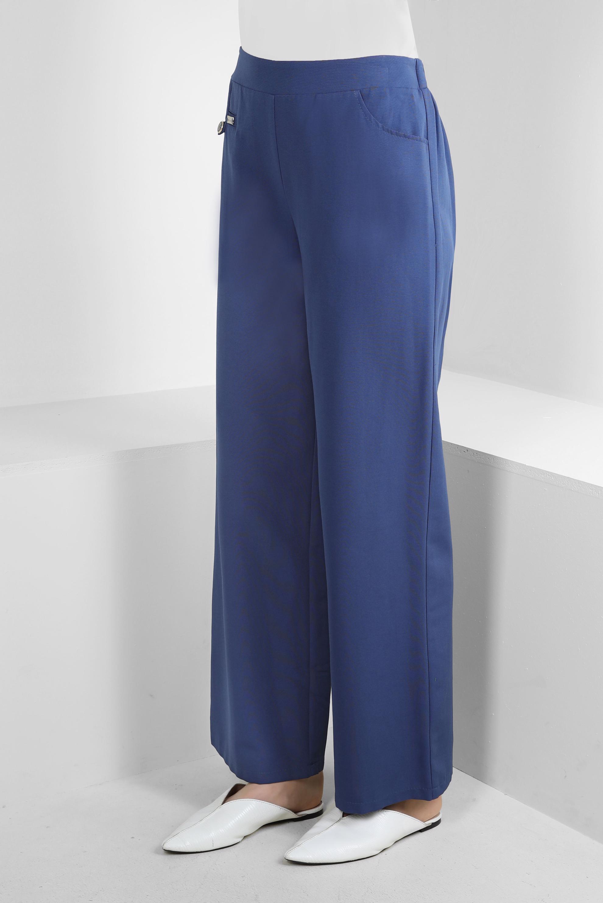 Tesettür giyim LACİVERT BOL PAÇA CEP DETAYLI PANTOLON 70511