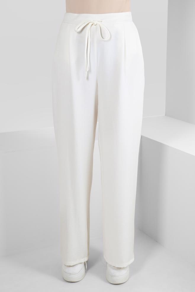 Tesettür giyim  GENİŞ PAÇA BAĞCIK DETAYLI PANTOLON 70512 - ALVİNA