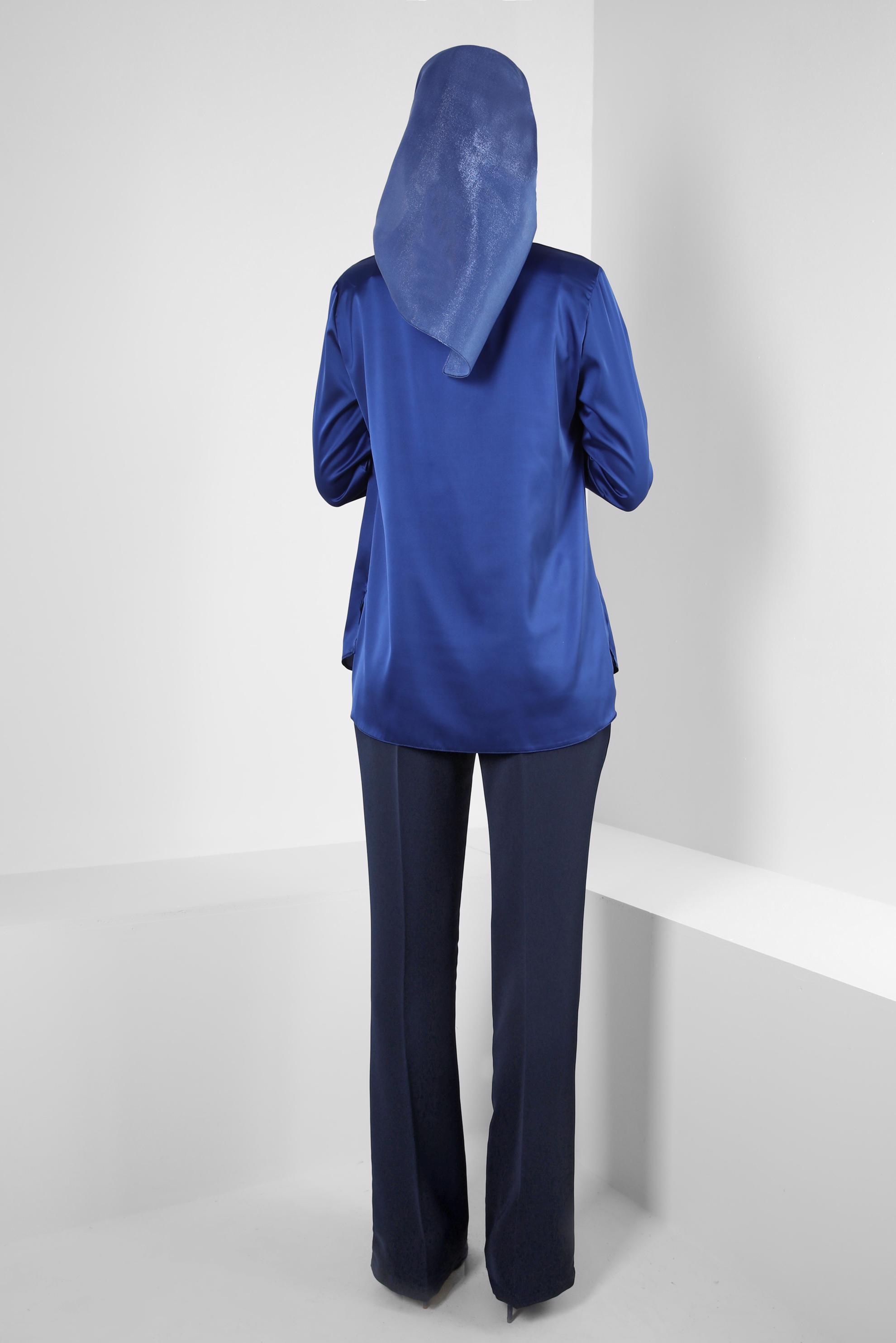 Tesettür giyim LACİVERT İSPANYOL PAÇA PANTOLON 70514