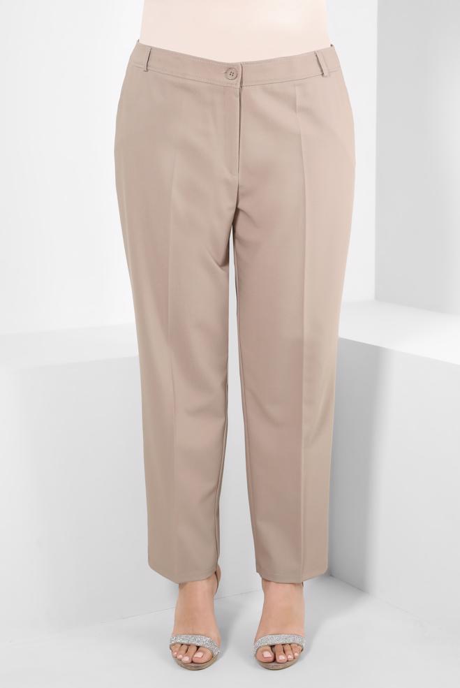 Vêtements hijab BEIGE PANTALON COUPE DROITE AVEC POCHE 70515 - ALVİNA