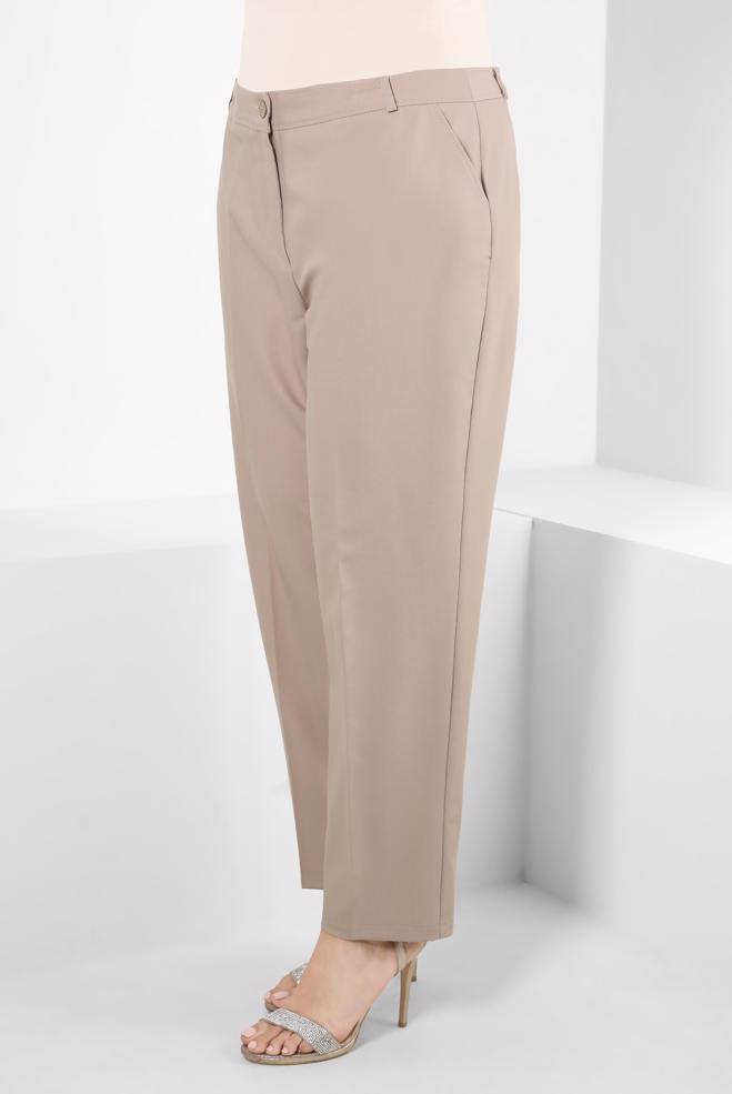 Vêtements hijab BEIGE PANTALON COUPE DROITE AVEC POCHE 70515 - ALVİNA