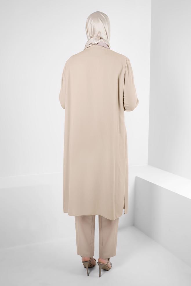 Vêtements hijab BEIGE PANTALON COUPE DROITE AVEC POCHE 70515 - ALVİNA