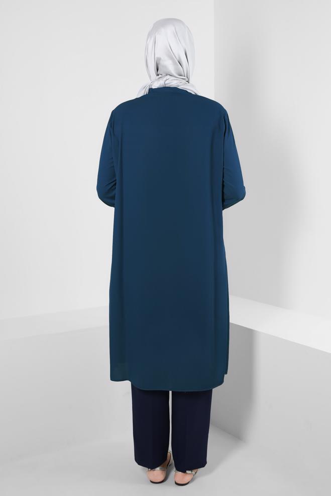 Vêtements hijab BLEU MARINE PANTALON COUPE DROITE AVEC POCHE 70515 - ALVİNA