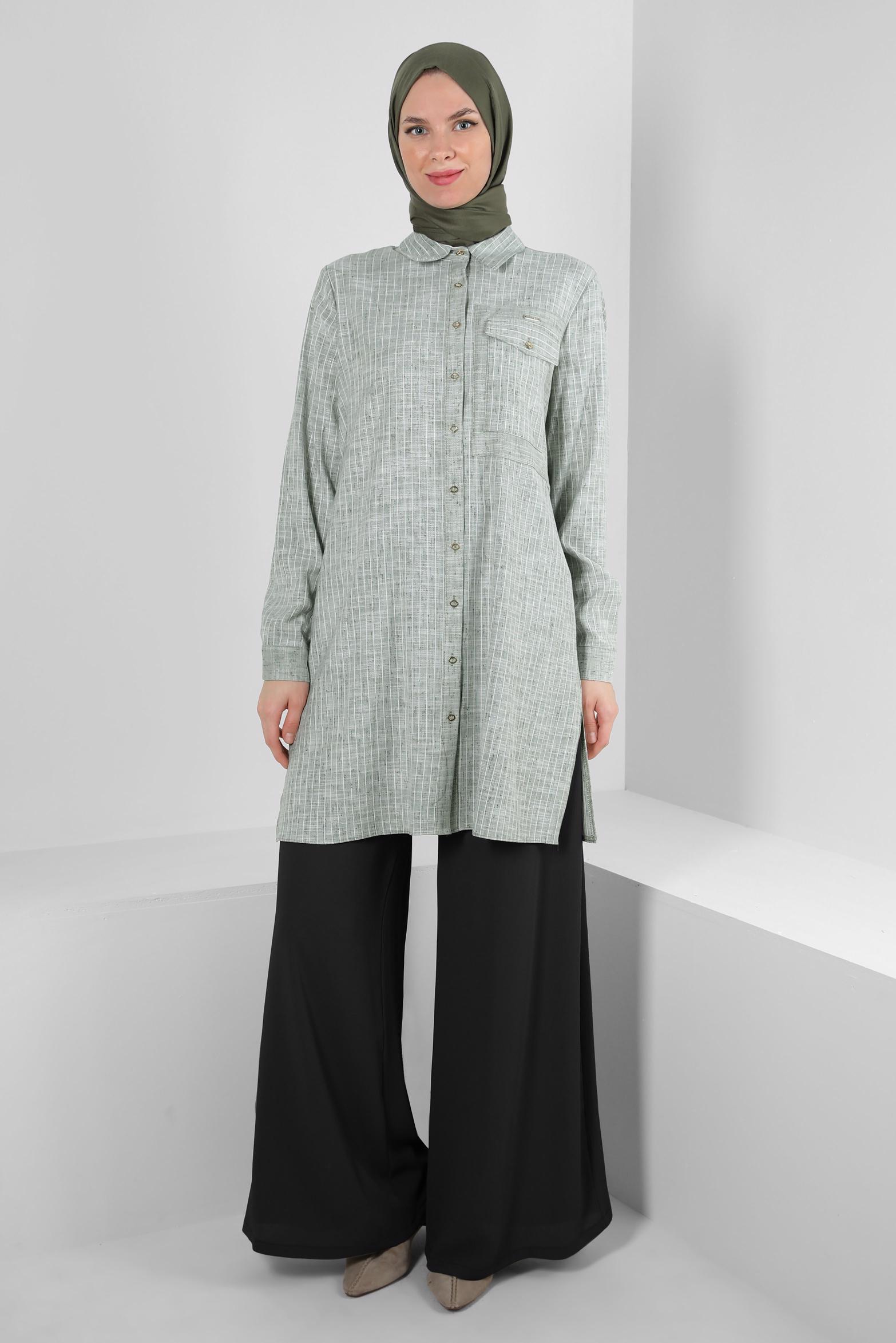 Tesettür giyim SİYAH BOL PAÇA BELİ LASTİKLİ CEPLİ PANTOLON 70516